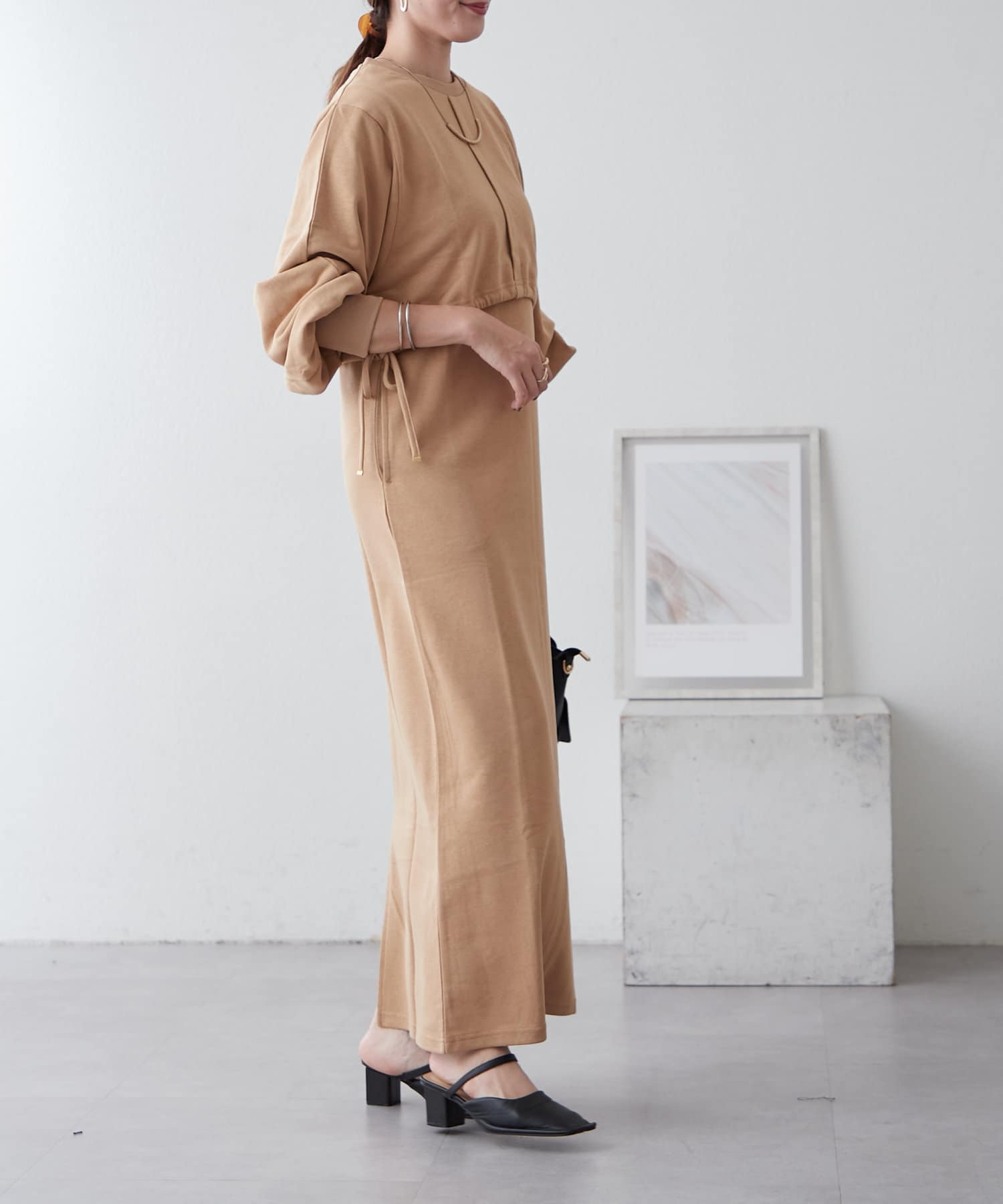 misato___監修】【低身長サイズあり】細見え万能2点セットワンピース