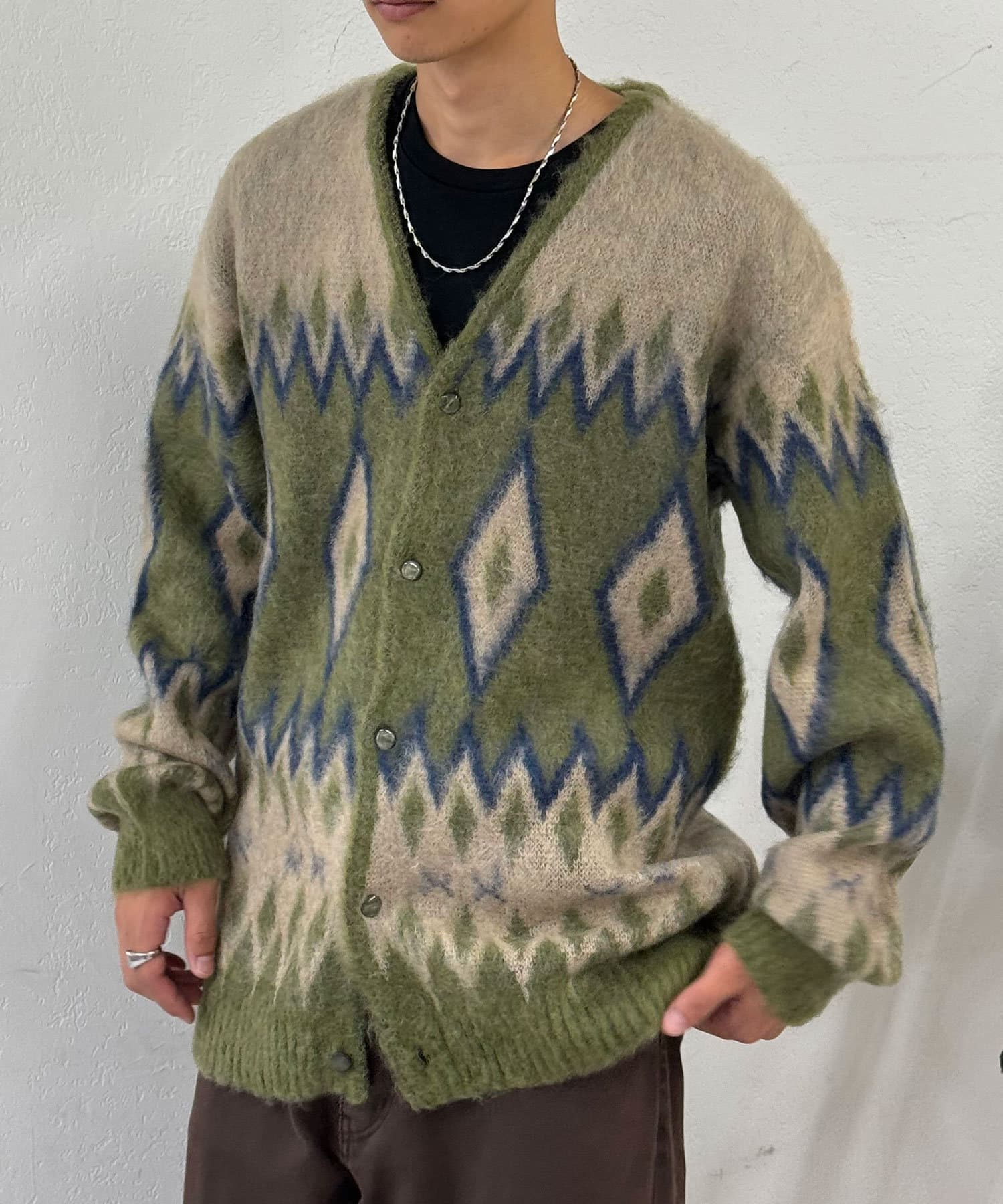 CIAOPANIC(チャオパニック) レディース 【NEEDLES/ニードルズ】MOHAIR CARDIGAN オリーブ