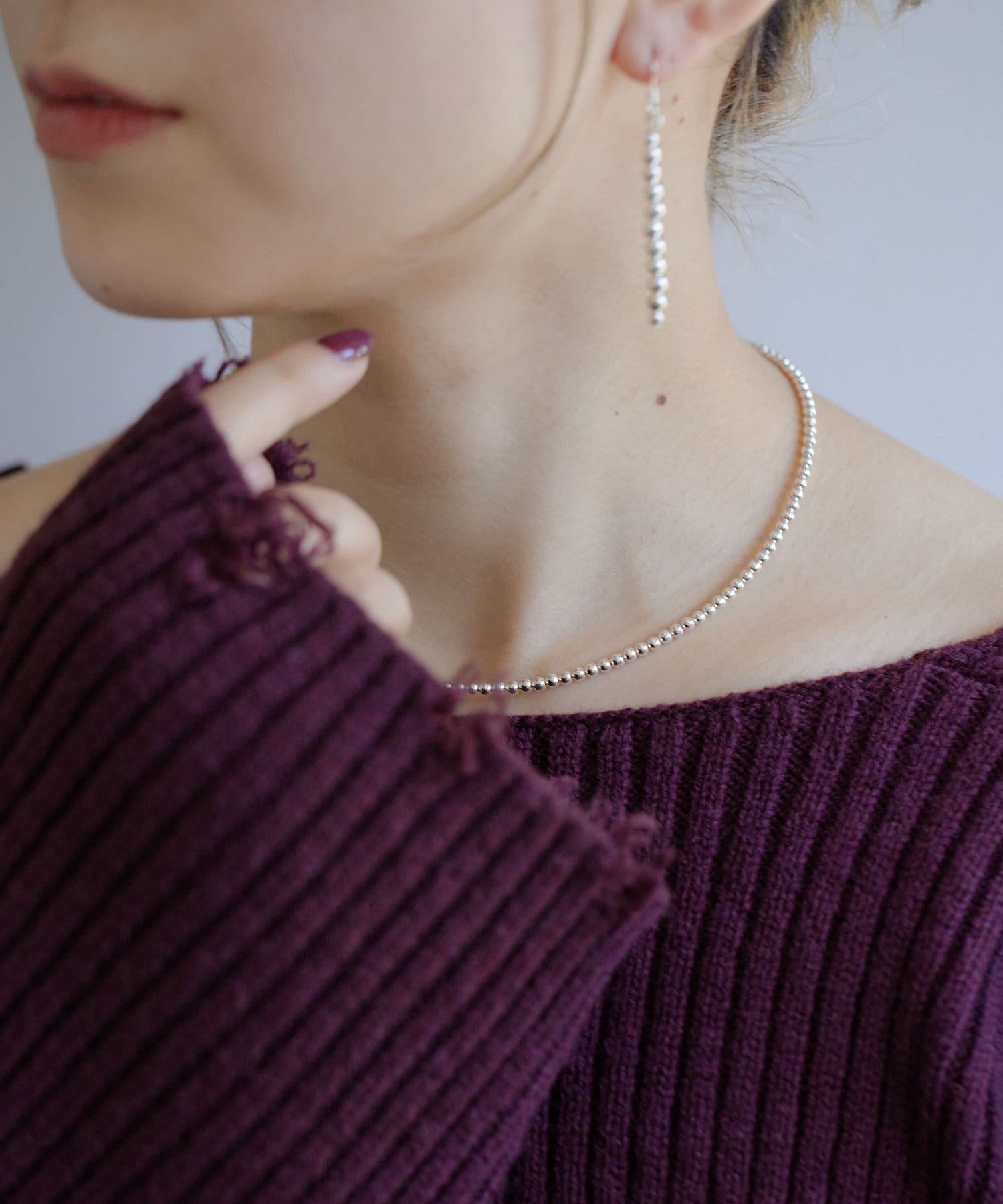 ear PAPILLONNER(イア パピヨネ) 《スターリングシルバー使用》ナバホパール3×40ネックレス