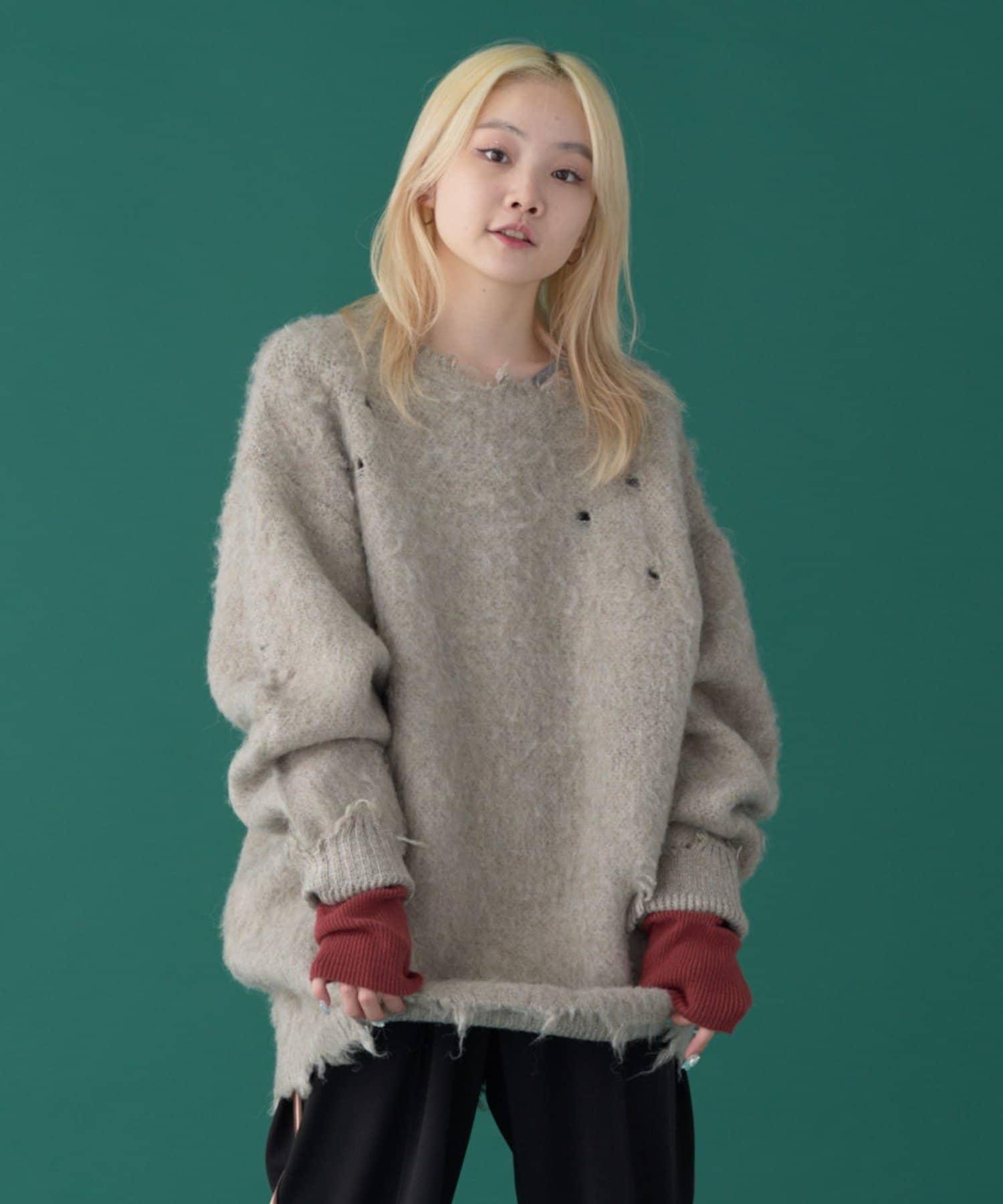 Kastane】【WHIMSIC】リバーシブルシャギーニットプルオーバー