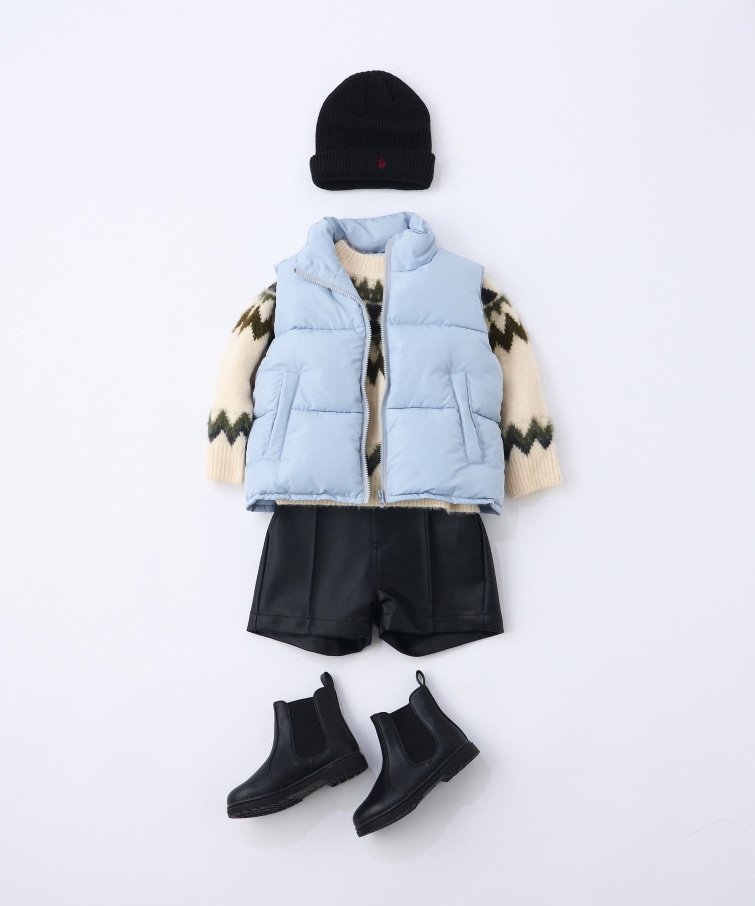 OUTLET(アウトレット) 【CIAOPANIC TYPY】【KIDS】フェイクダウンボリュームベスト