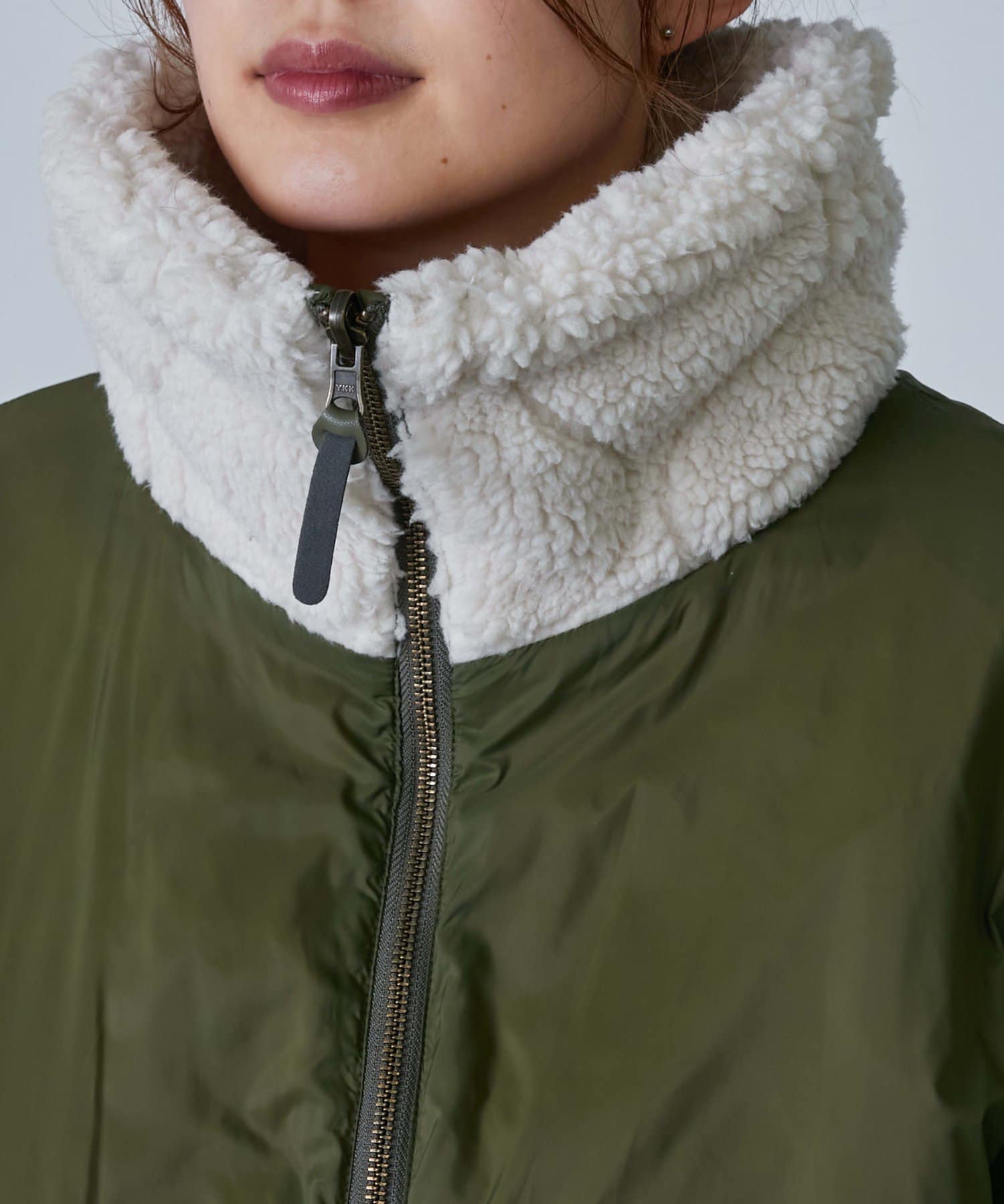 OUTLET(アウトレット) 【CIAOPANIC TYPY】【リバーシブル】ボア配色パイピングブルゾン