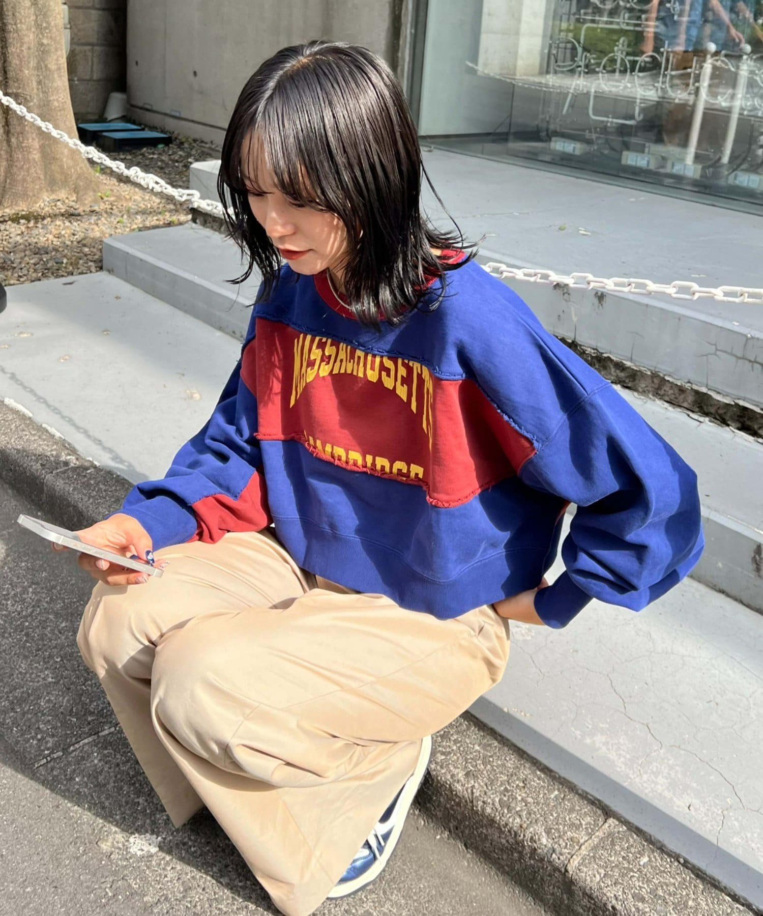 OUTLET(アウトレット) 【CIAOPANIC TYPY】リメイククロップド切り替えスウェット