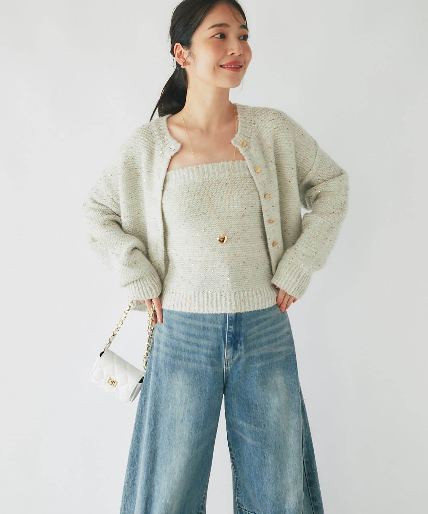 La boutique BonBon - 新品未使用【ラブティックボンボン】ヘアリーウールVネックカーディガン 名品アップデート・最強愛され】ヘアリーウール前後2WAY