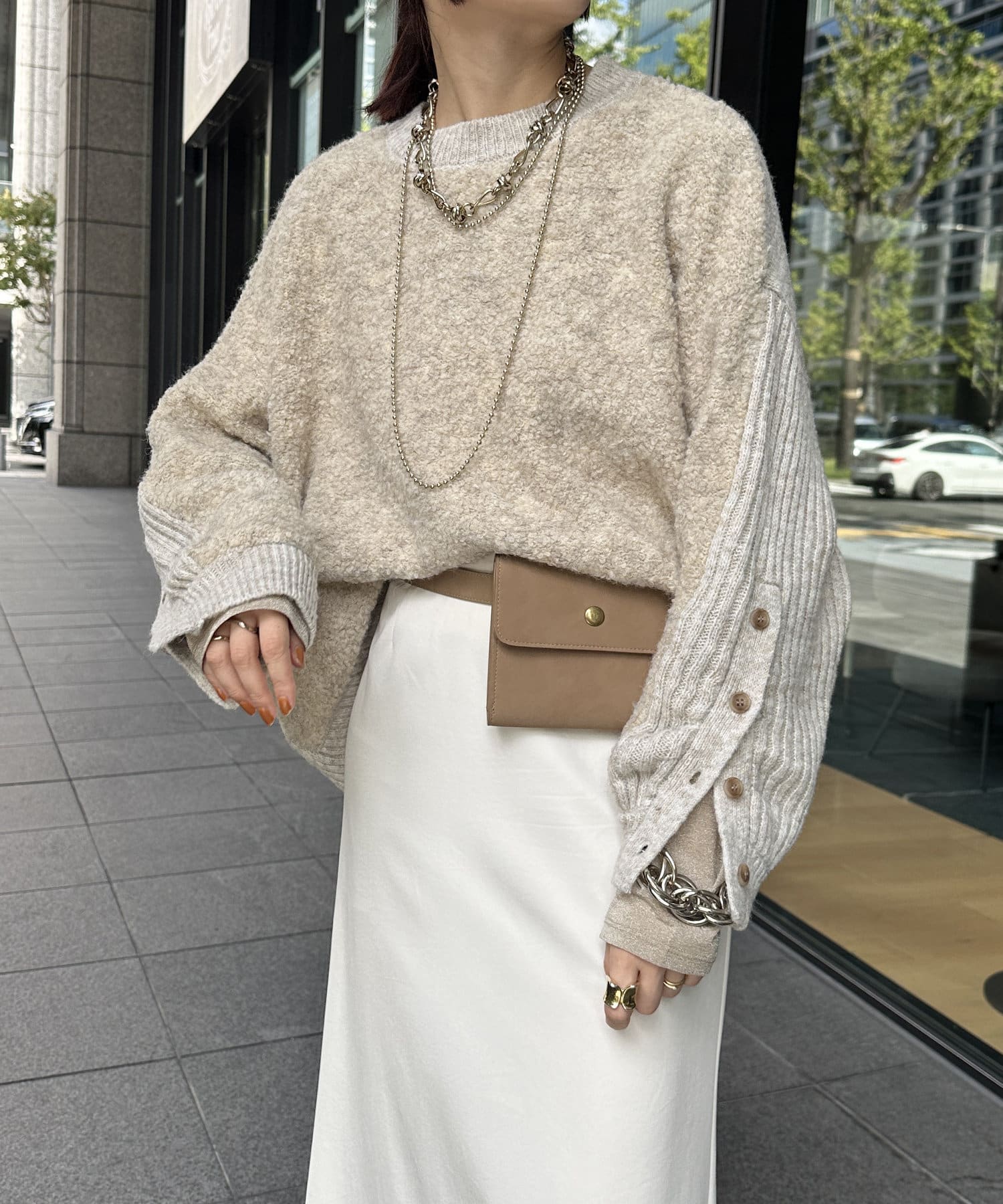 DOUDOU(ドゥドゥ) 【WEB限定】リングヤーンクルーネックプルオーバー