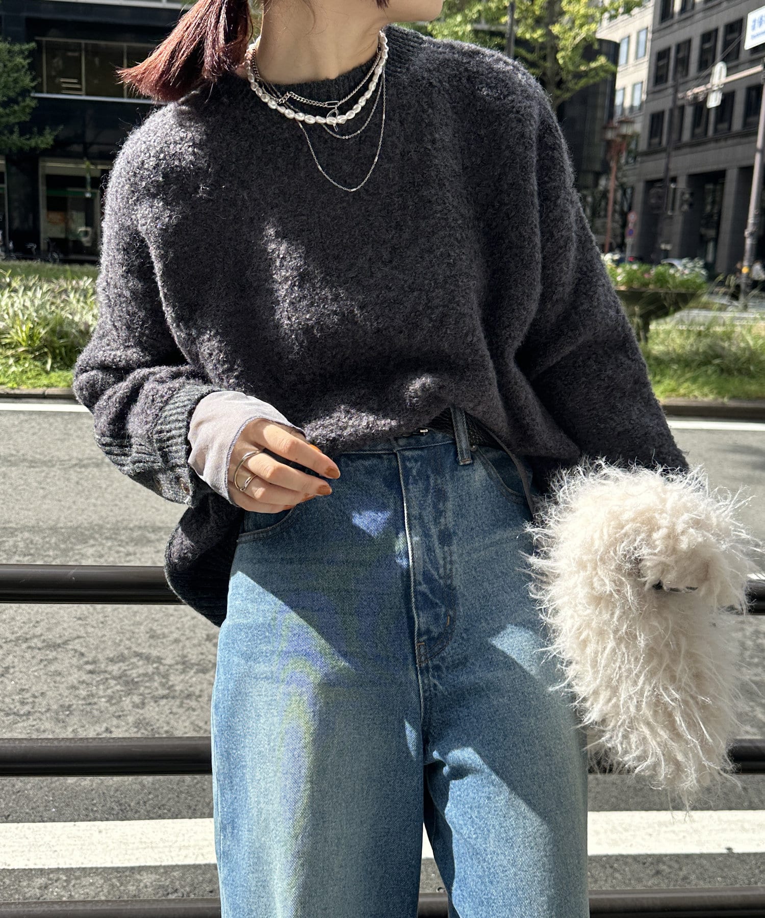 DOUDOU(ドゥドゥ) 【WEB限定】リングヤーンクルーネックプルオーバー