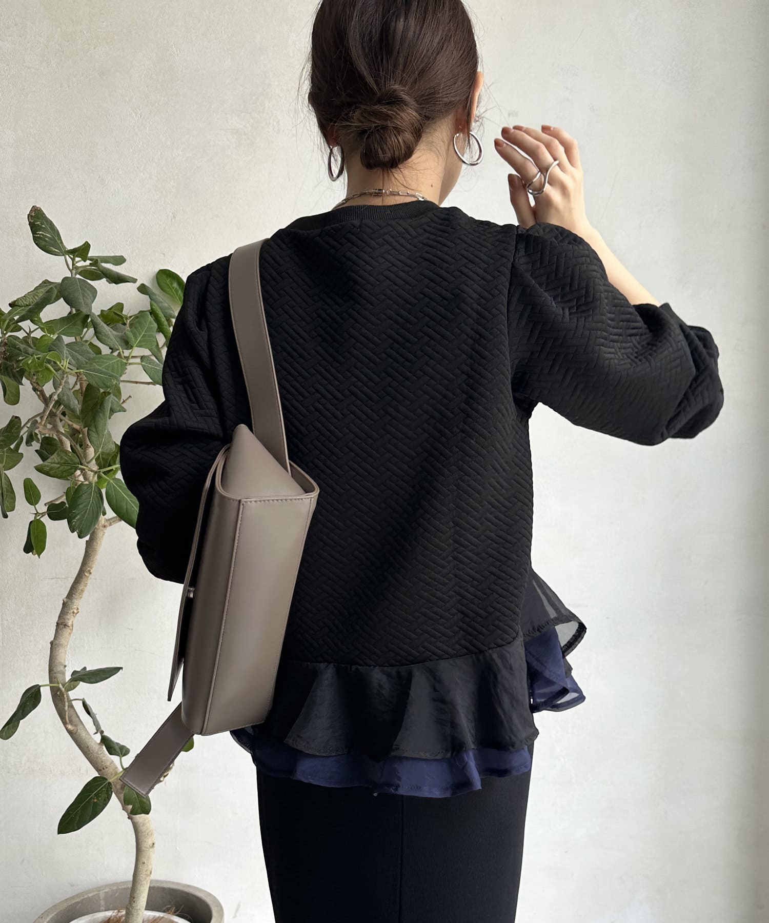 DOUDOU(ドゥドゥ) 【WEB限定】ペプラム切替トップス