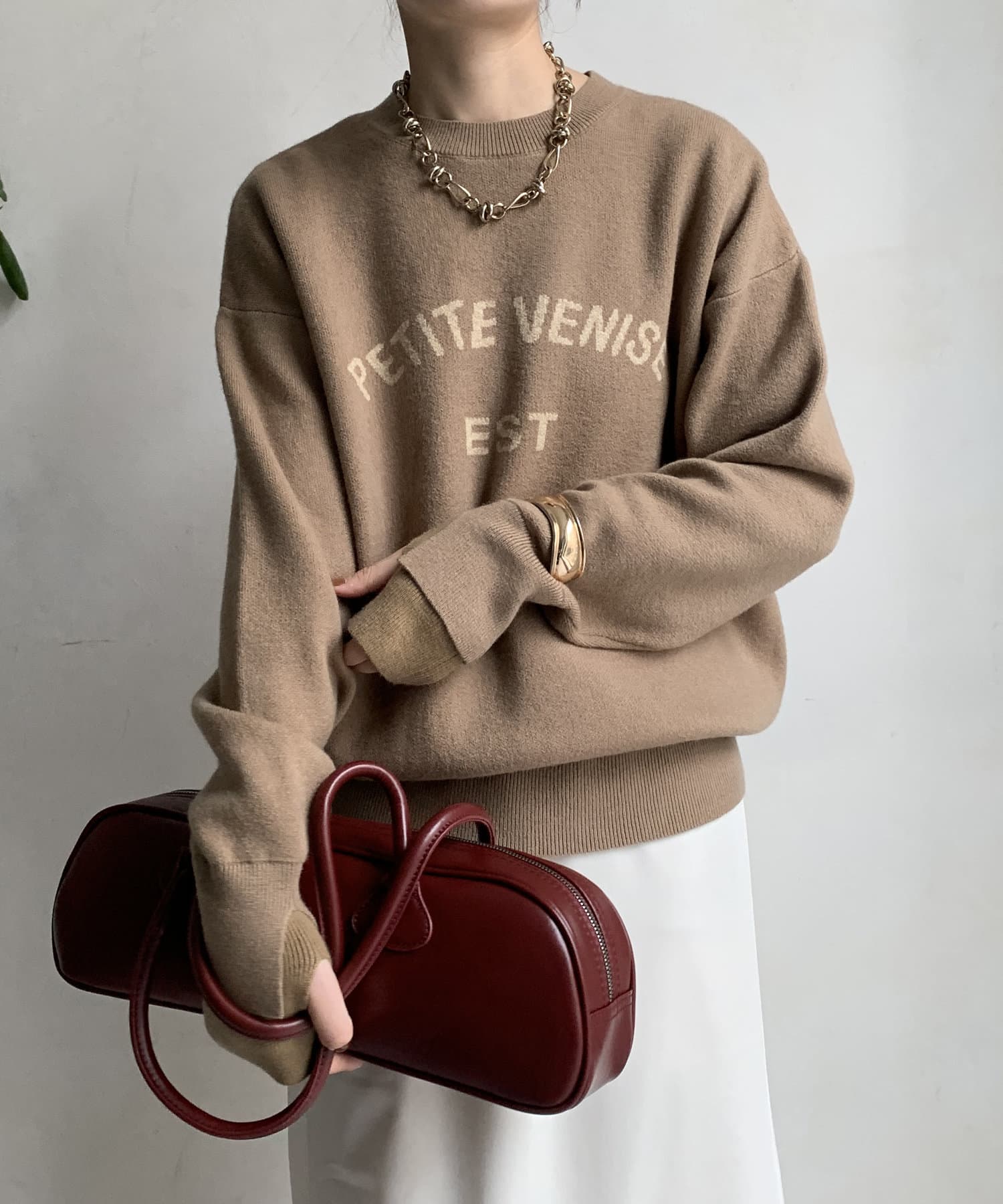 WEB限定】PETITEロゴニットトップス | DOUDOU(ドゥドゥ)レディース