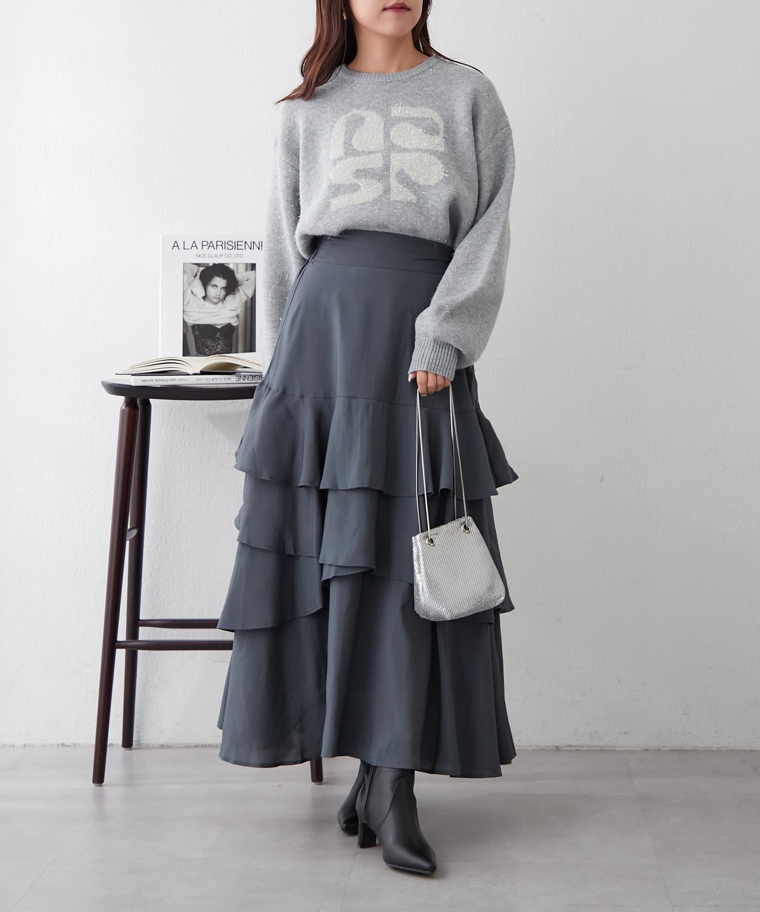 yuzu produce】《人気デザイン》アシメティアードスカート