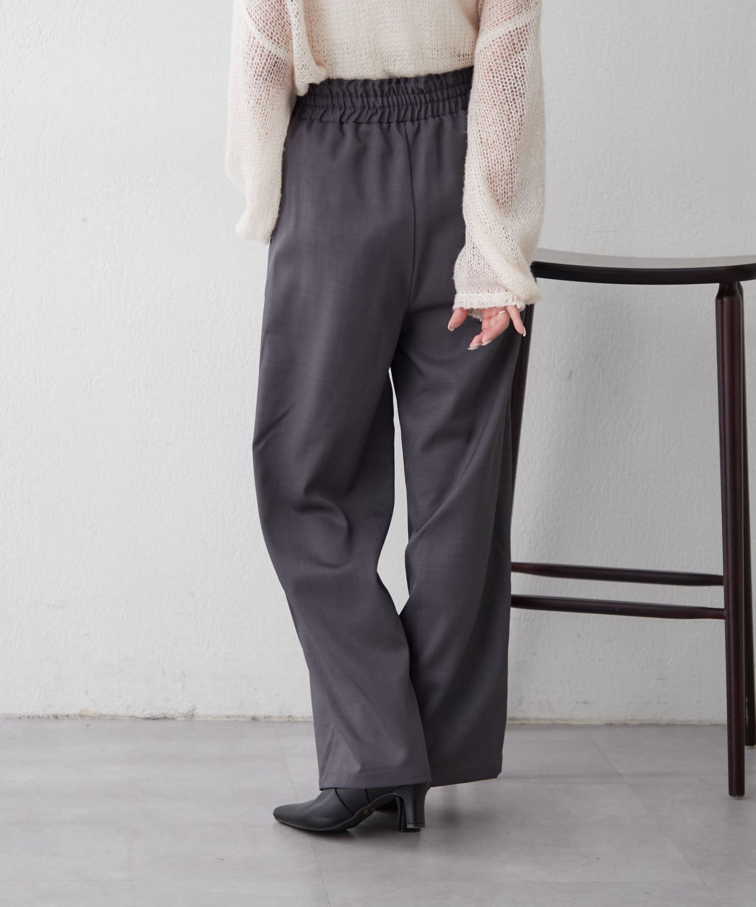 【都会的なシルエット】MIUMIU ストライプ テーラードパンツ org.jpg