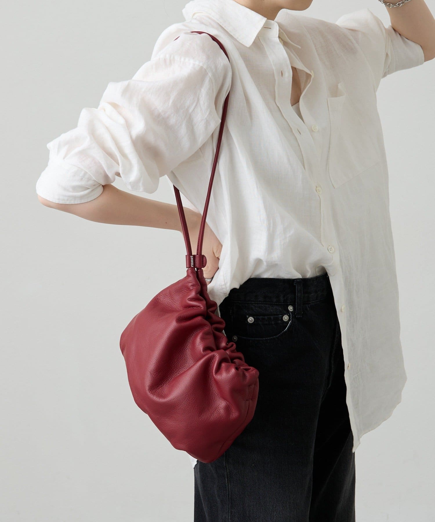 russet(ラシット) インフルエンサースタッフ［chi企画］/【名品】レザー4way巾着ショルダーバッグ