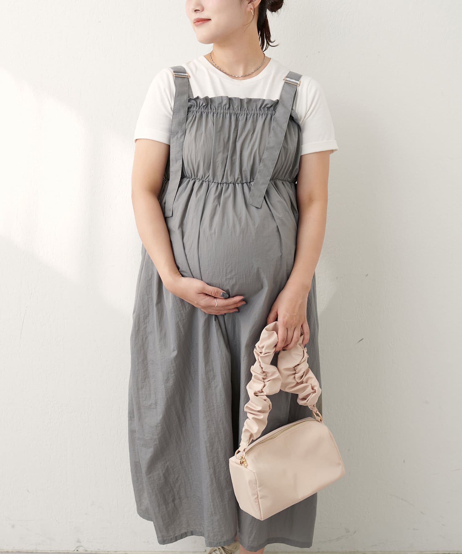mamamo】ギャザー切替ボリュームワンピース | natural couture