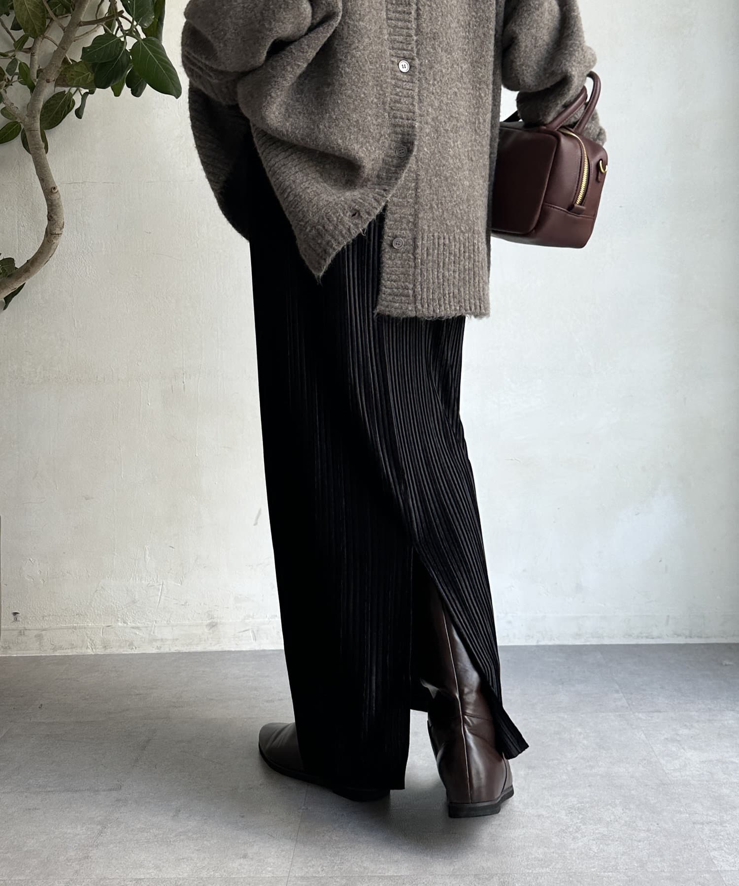 DOUDOU(ドゥドゥ) 【WEB限定】ベロアプリーツスカート