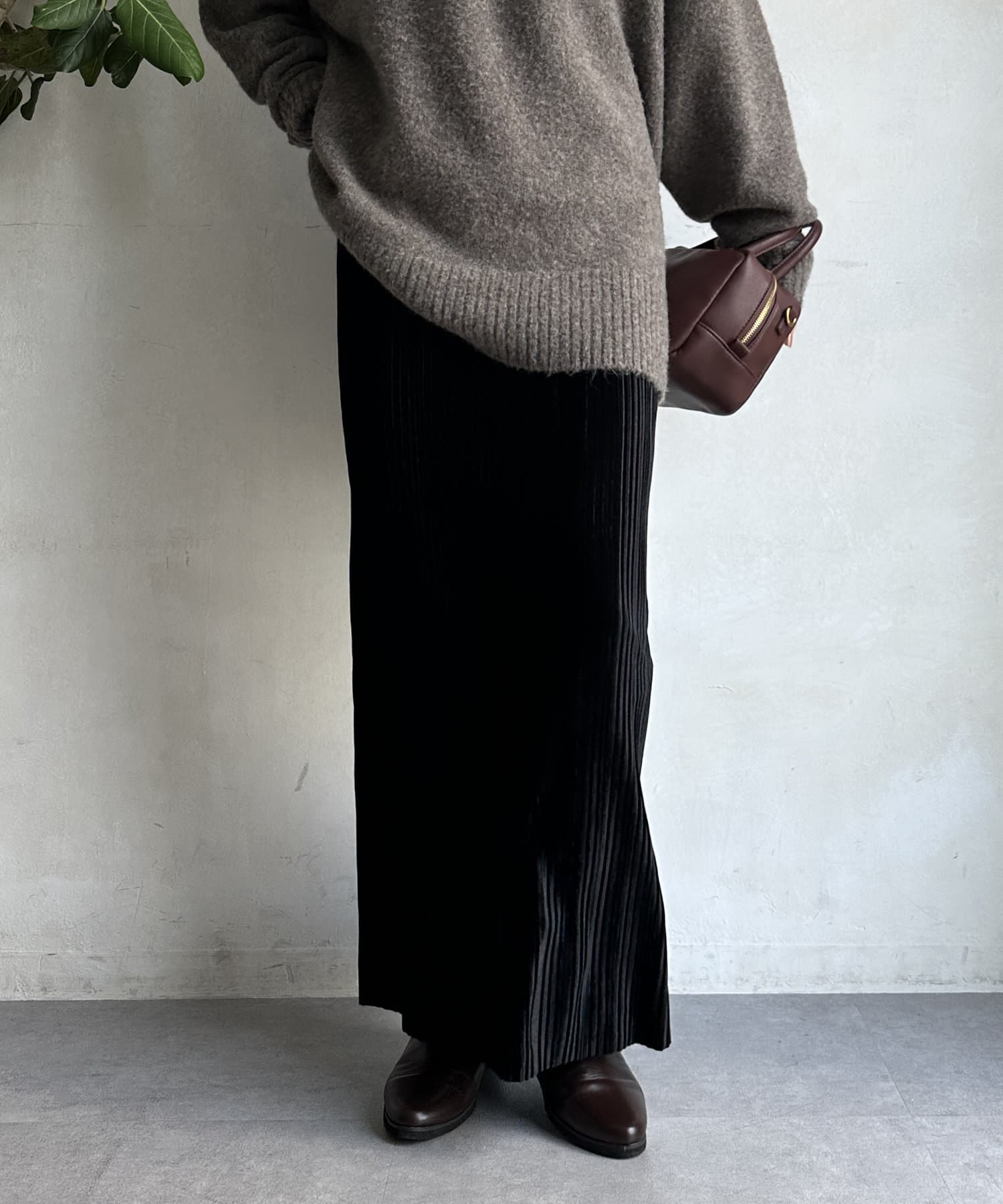 DOUDOU(ドゥドゥ) 【WEB限定】ベロアプリーツスカート