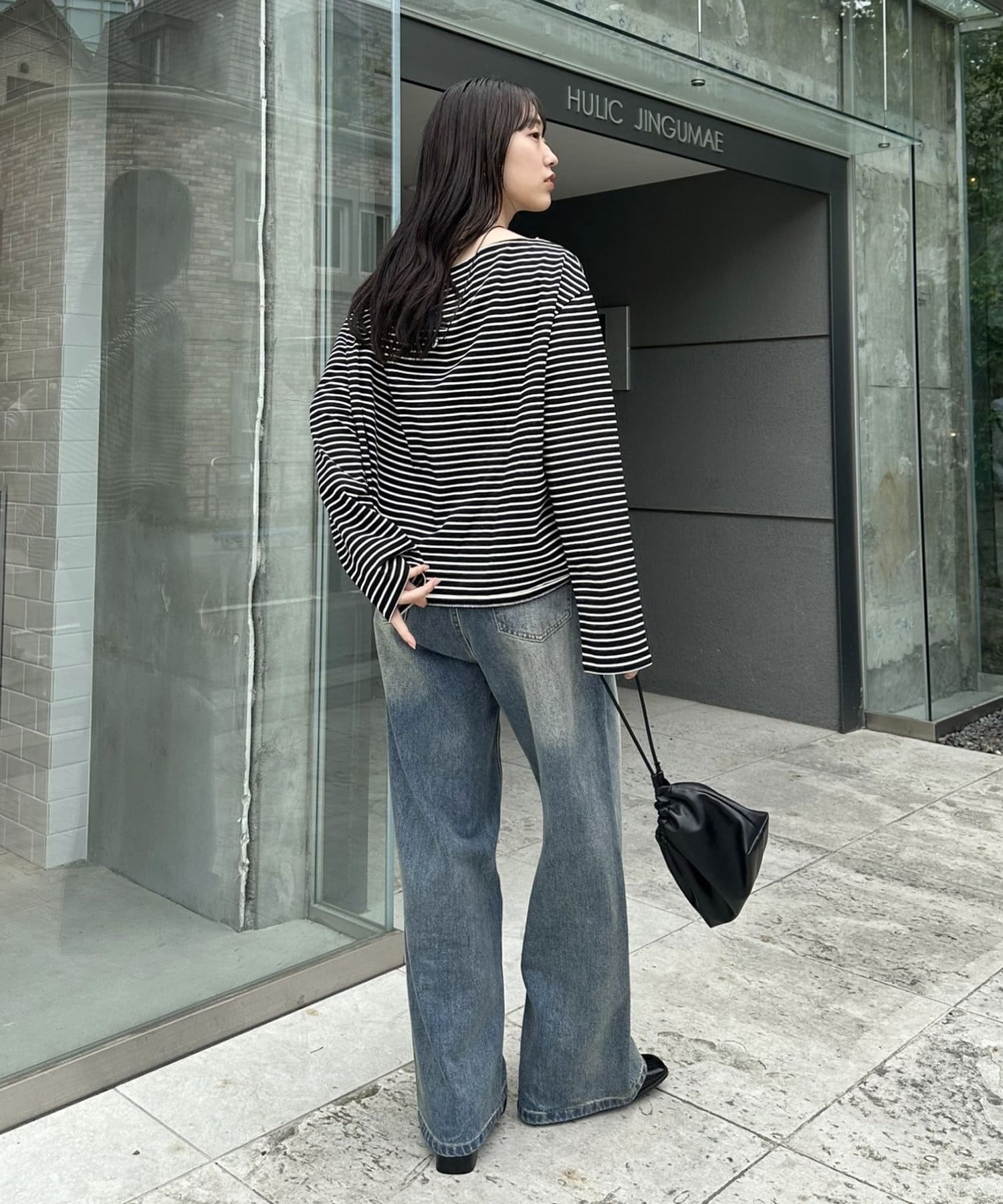 mystic(ミスティック) ボーダーロングTシャツ