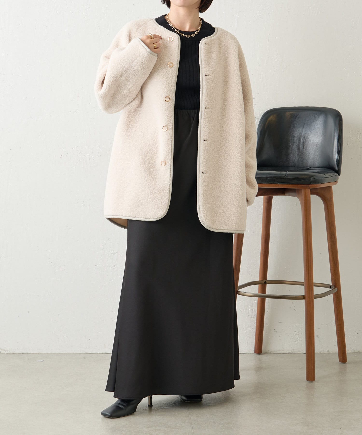 jena espace merveilleux ボアコート レディース レザーラインボアコート | Jena espace merveilleux(ジェナ