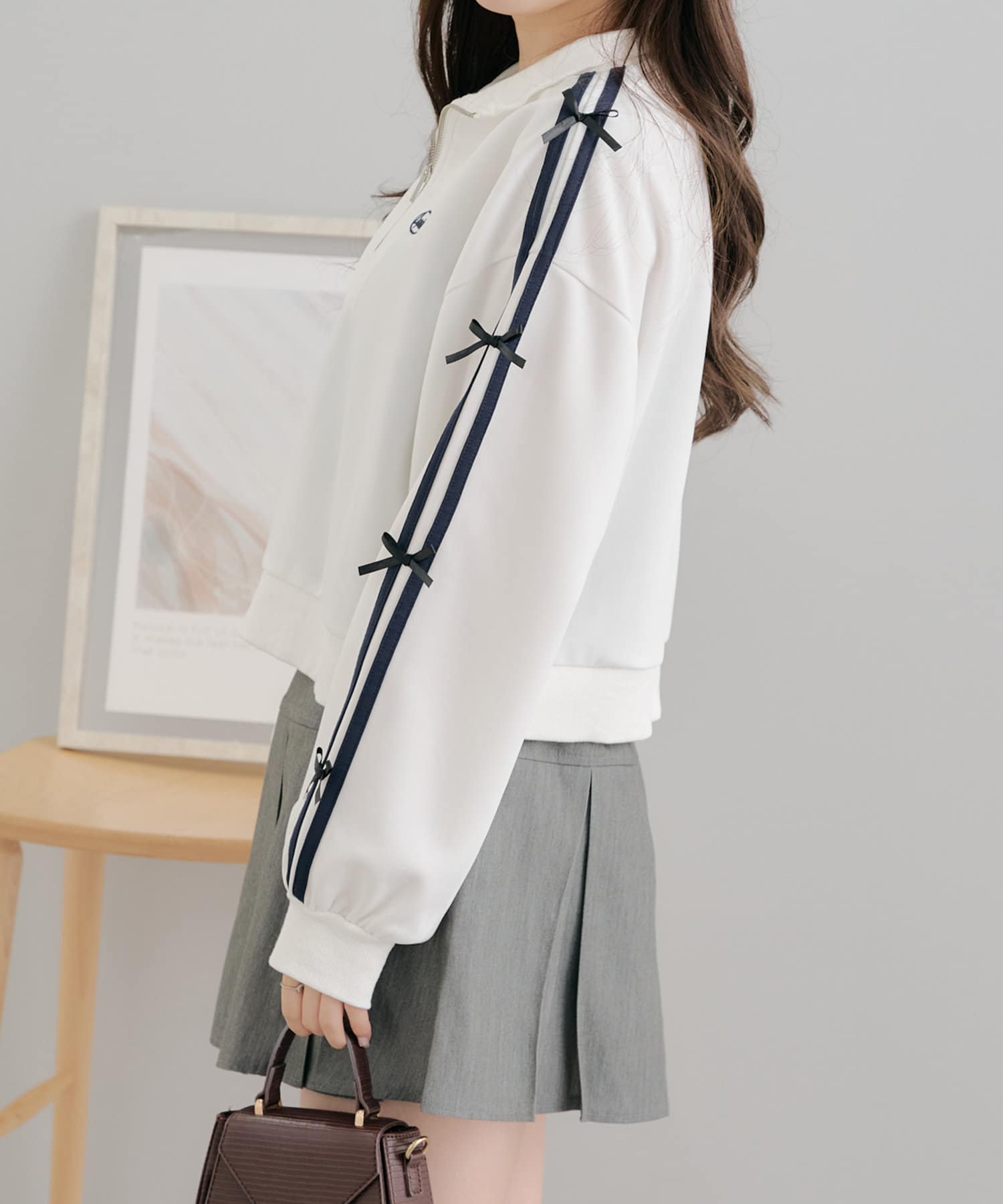 ハーフジップラインリボンプルオーバー | Remind me and forever