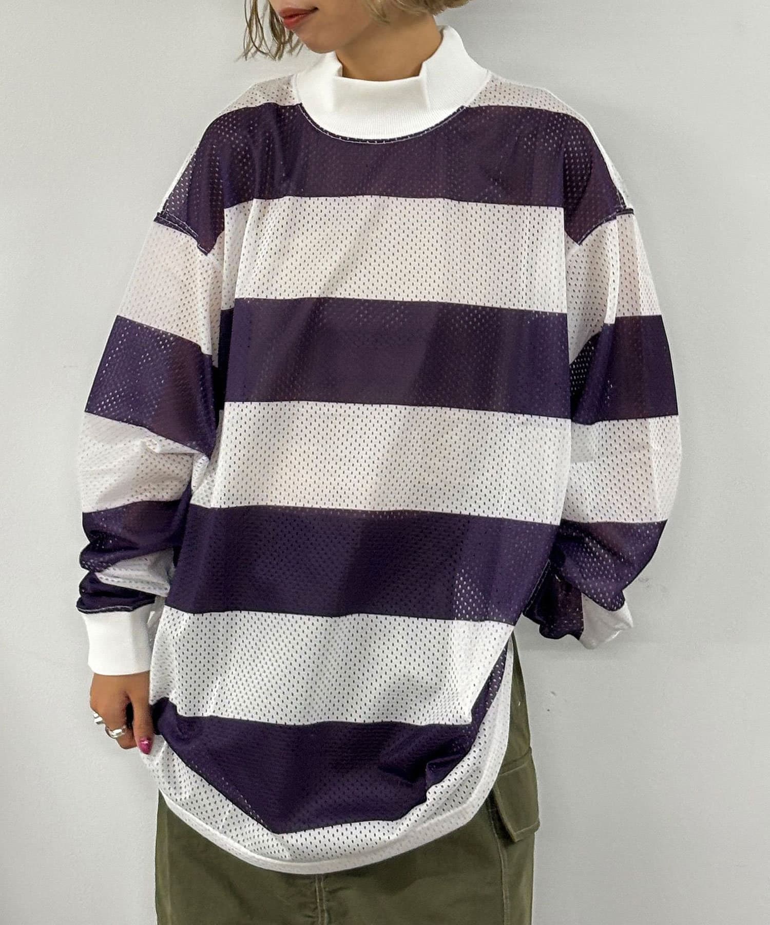 SHIDEN/紫電】L/S MOCK NECK TEE - POLY MESH/ST. PR