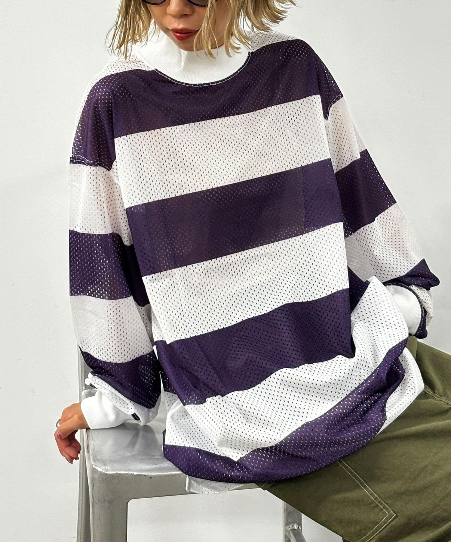 SHIDEN/紫電】L/S MOCK NECK TEE - POLY MESH/ST. PR