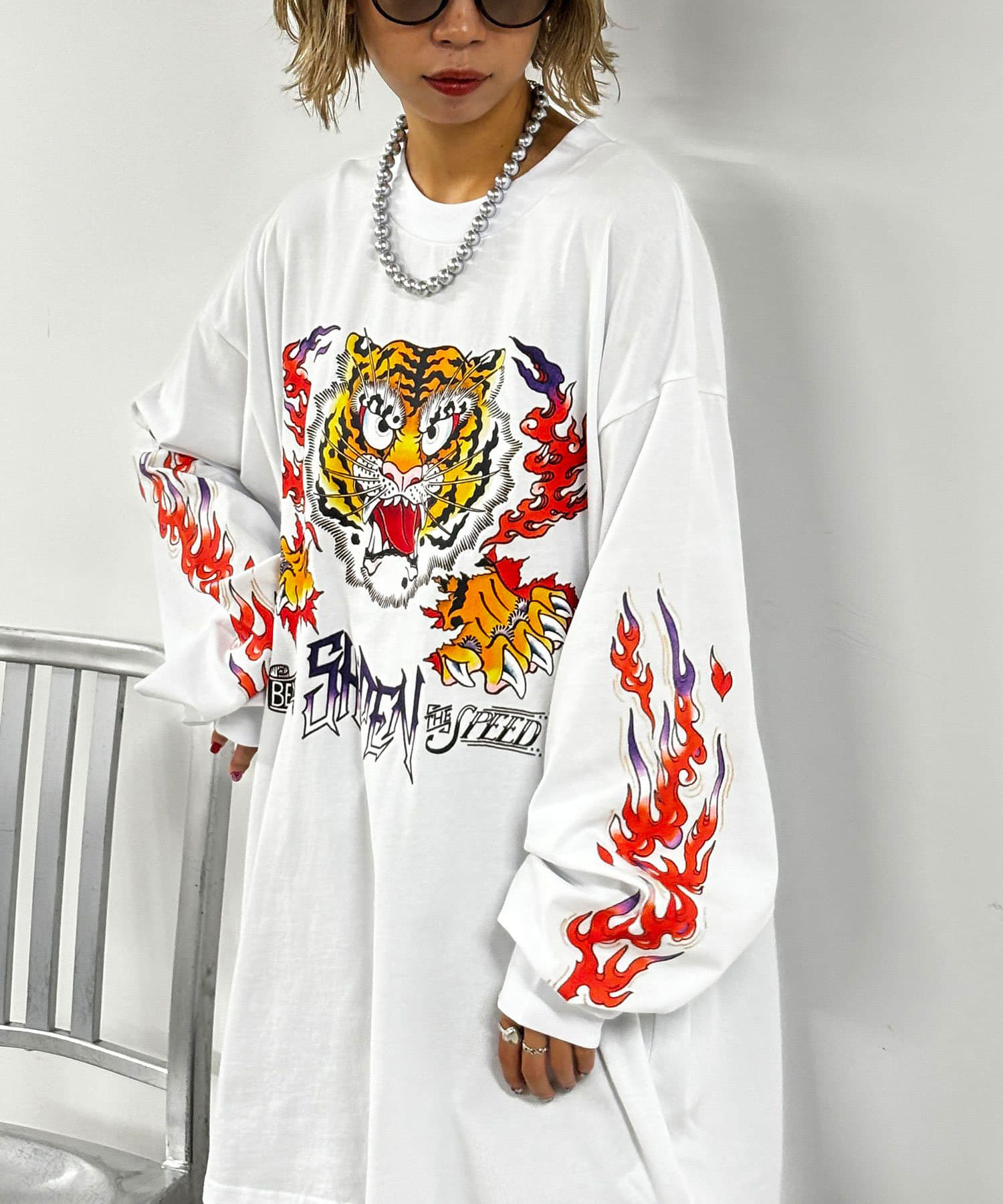 CIAOPANIC(チャオパニック) 【SHIDEN/紫電】L/S CREW NECK TEE - TIGER