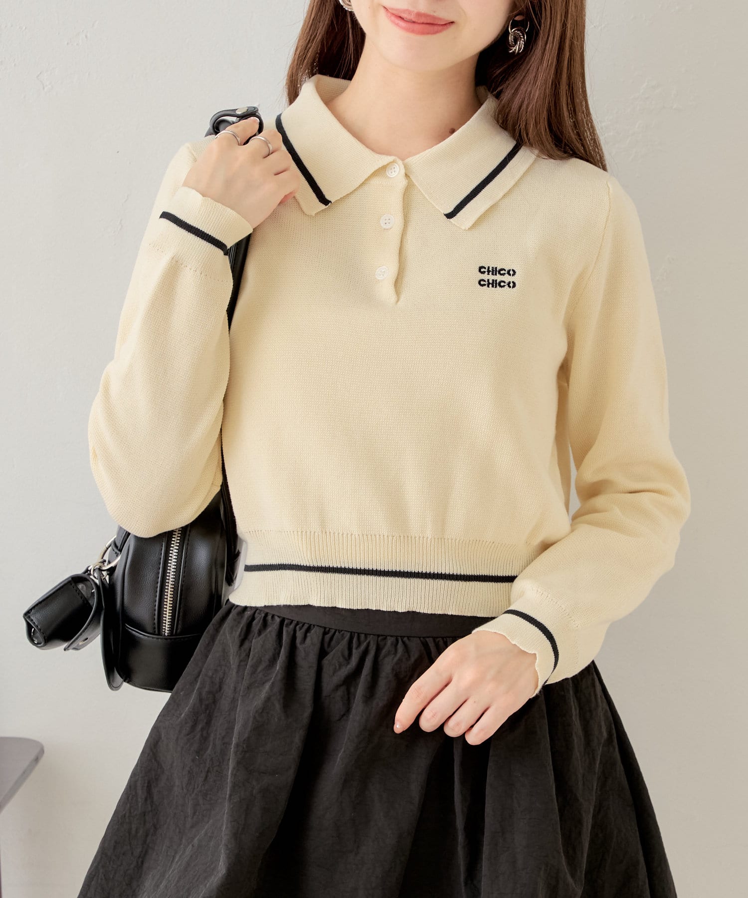 ロゴ刺繍長袖ポロ | Chico(チコ)レディース | PAL CLOSET(パル