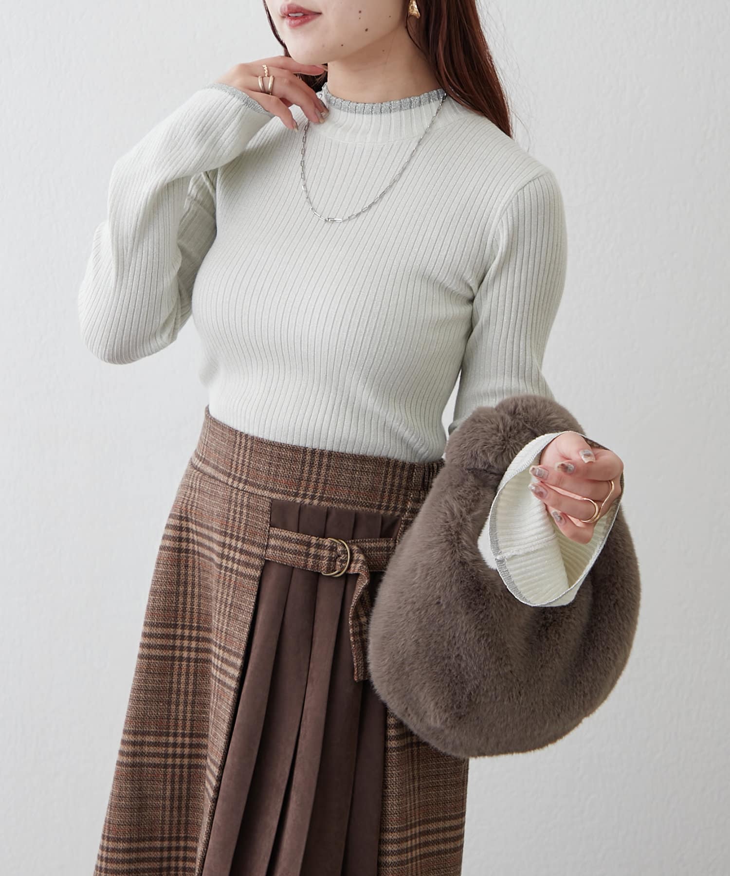 タグ付き新品未使用！袖口フレア刺繍リブニット KOBE LETTUCE（神戸レタス） リブニット トップス 長袖 レディース