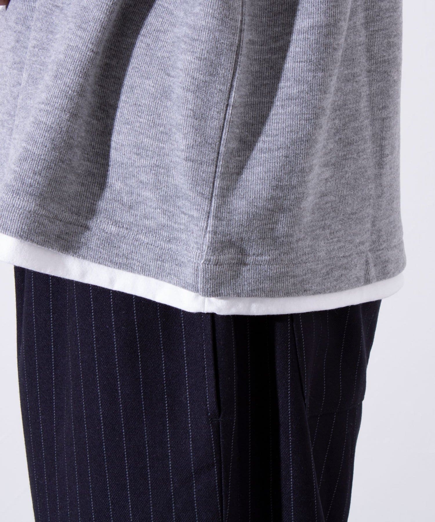 FREDY & GLOSTER(フレディ アンド グロスター) 【GLOSTER】ストレッチ サカリバ起毛 フェイクレイヤード カットソー