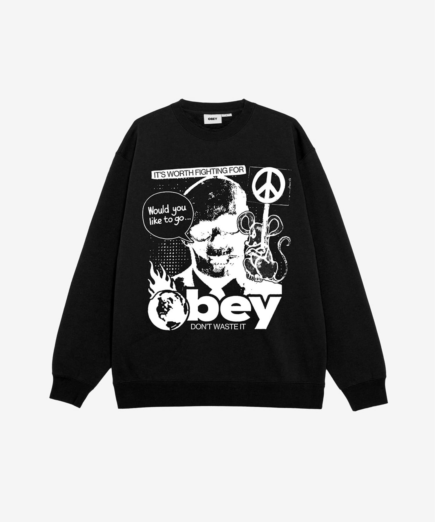 WHO'S WHO gallery(フーズフーギャラリー) メンズ 【OBEY】DON'T WASTE IT ブラック