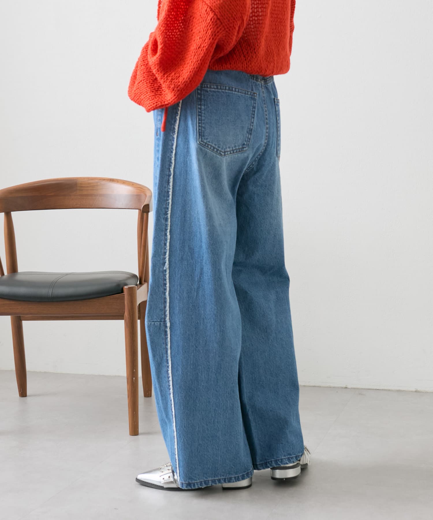 ウエスト調節可能/2サイズ展開】カーブデニムパンツ | w closet