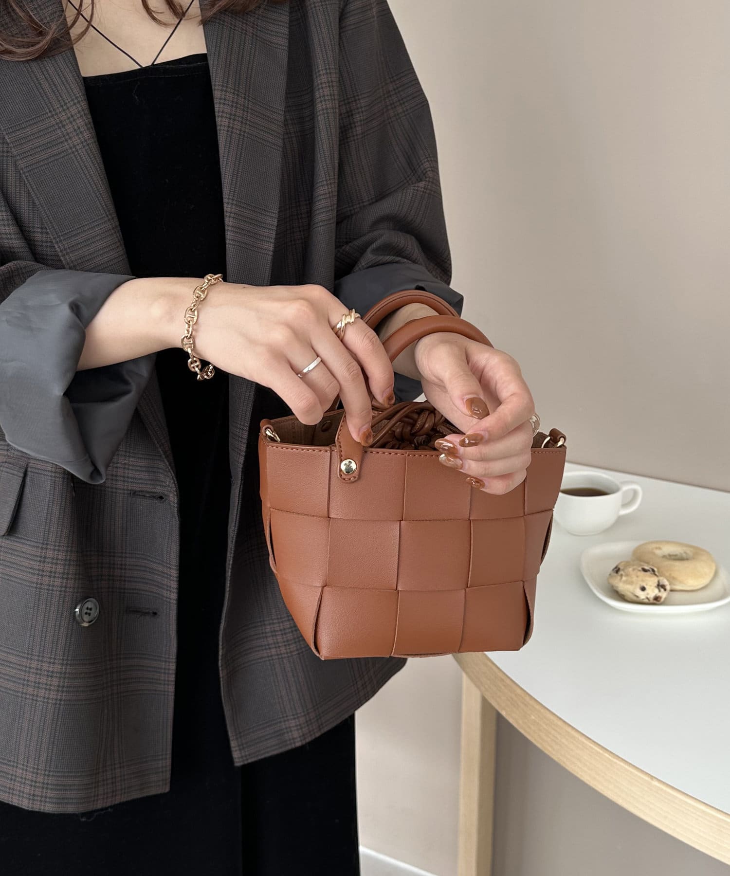 美品★ 4way メッシュバック WEB限定/4WAY/別々でも使える万能バッグ】メッシュ編み巾着