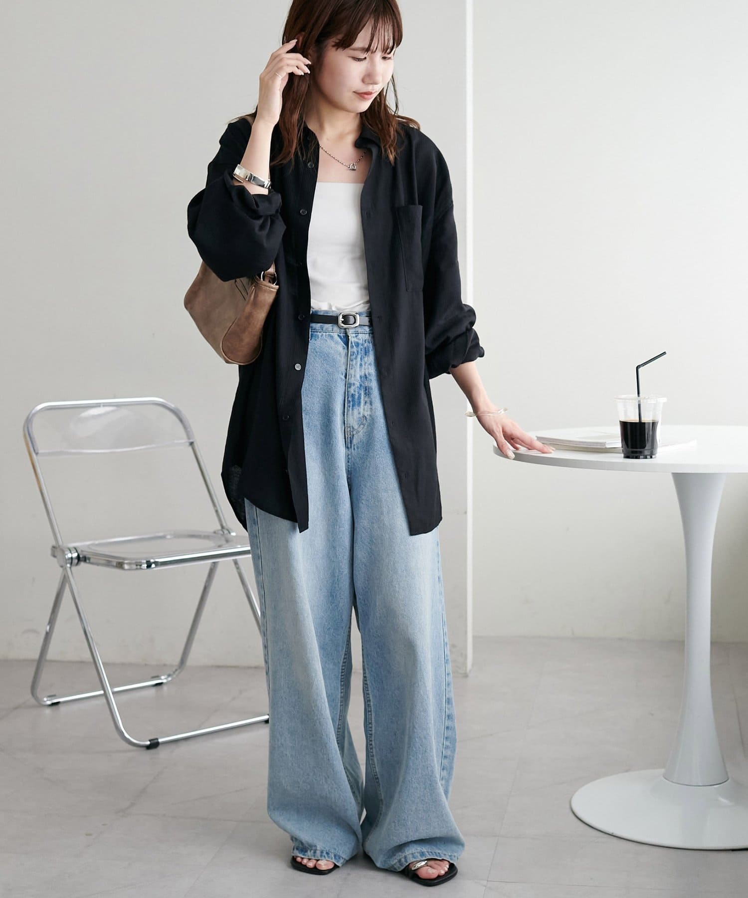 DISCOAT(ディスコート) 【トレンドライクに決まる◎】オイル調2WAYポケットショルダーバッグ《詳細動画あり》