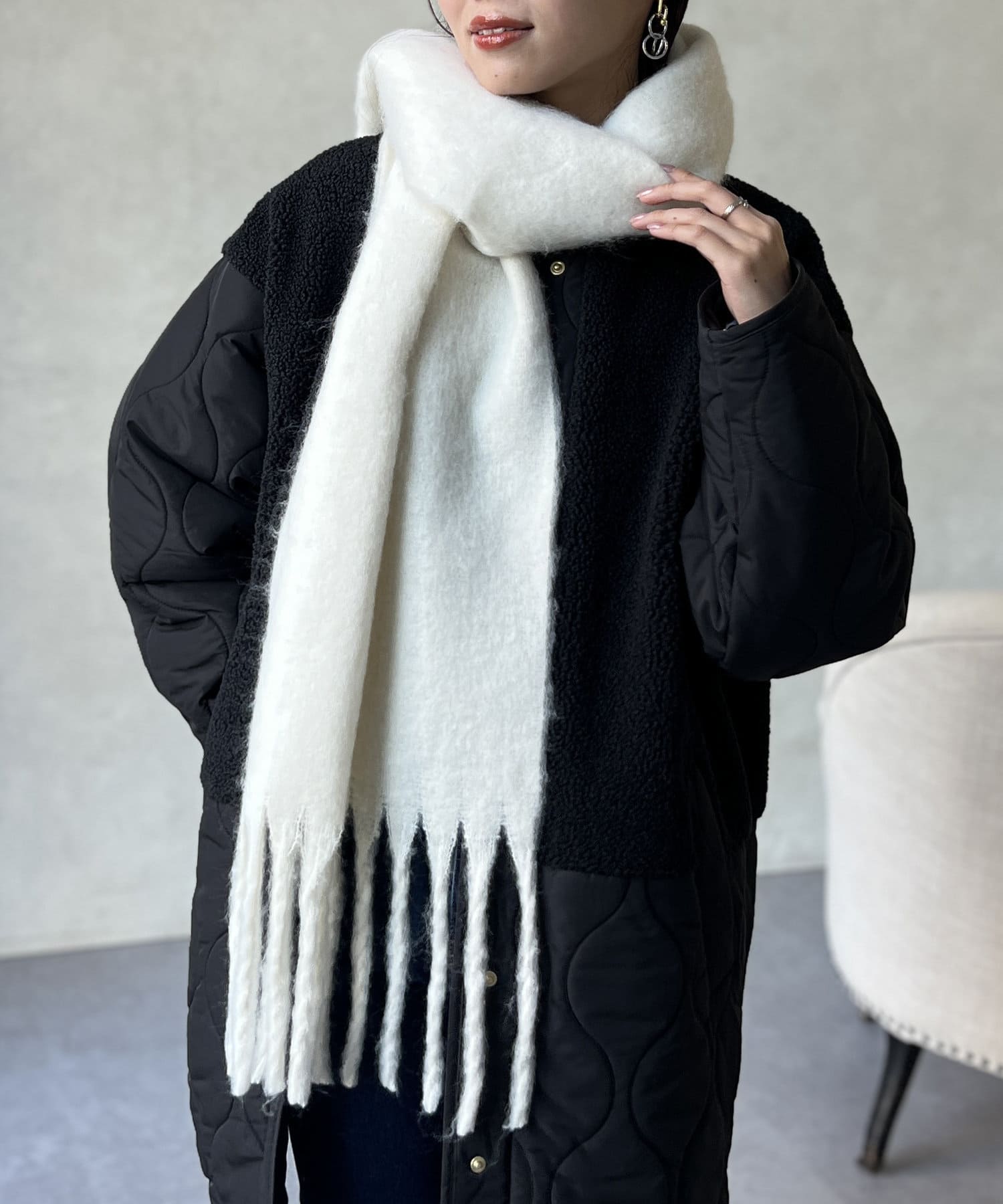 ETRE TOKYO ストール マフラー バルキーヤーンハンドニット