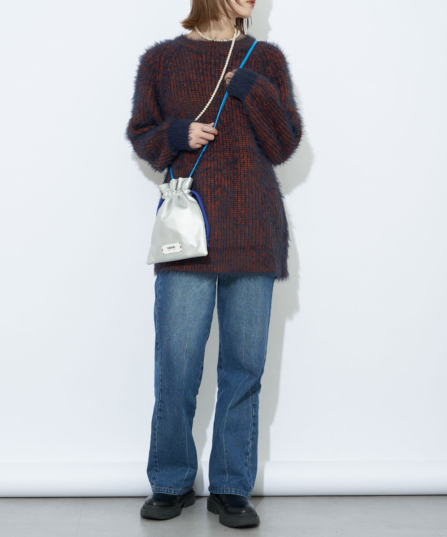 CIAOPANIC(チャオパニック) 【GRAIN/グレイン】バイカラーミニ巾着ショルダーバッグ ＃Owl