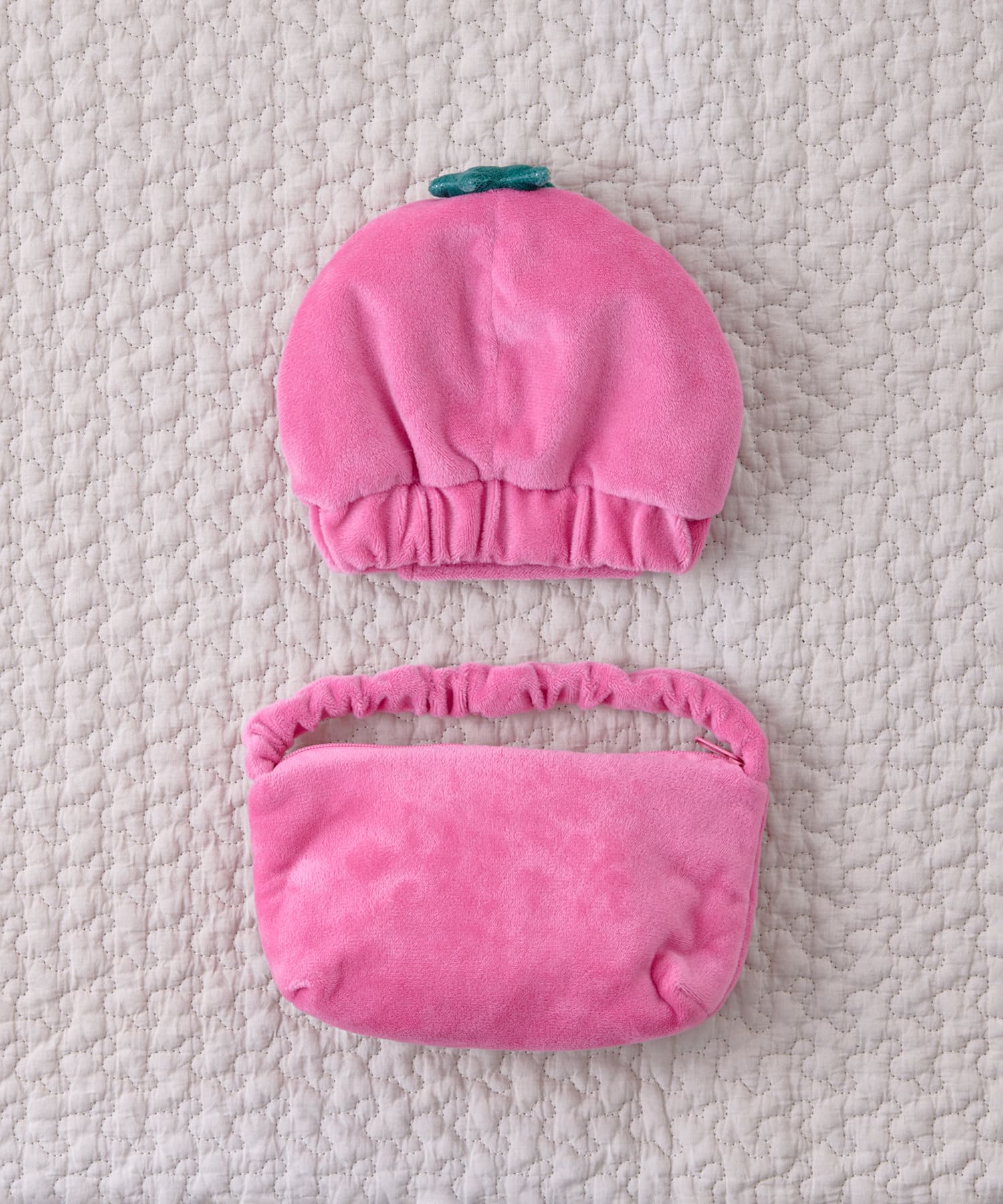 20cmぬいぐるみ用 渋 グレーのポンポン付きニット帽とマフラーセット