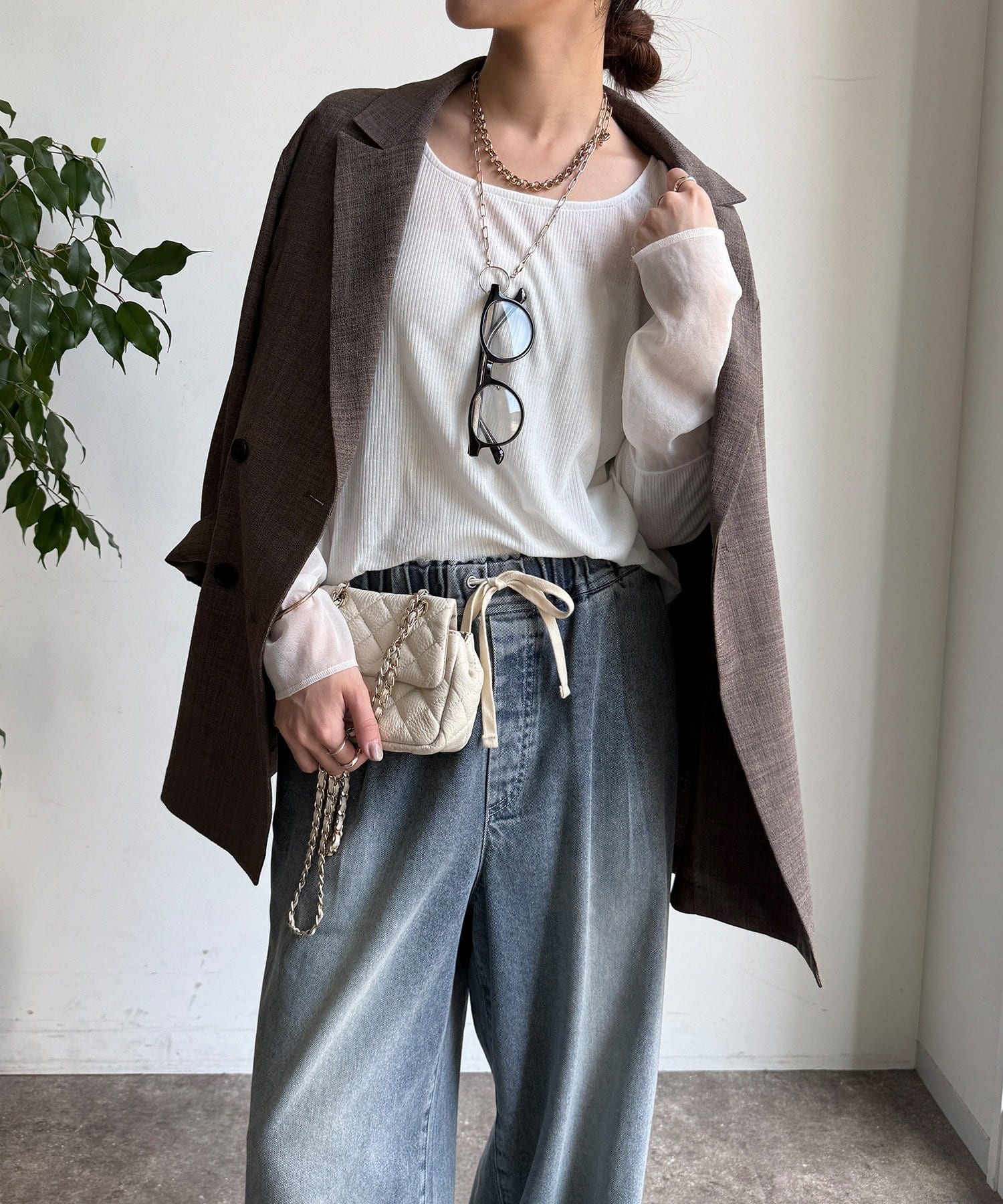 DOUDOU(ドゥドゥ) 【毎日着られる！/スタッフ所持率 90%！】袖シアーリブTEE