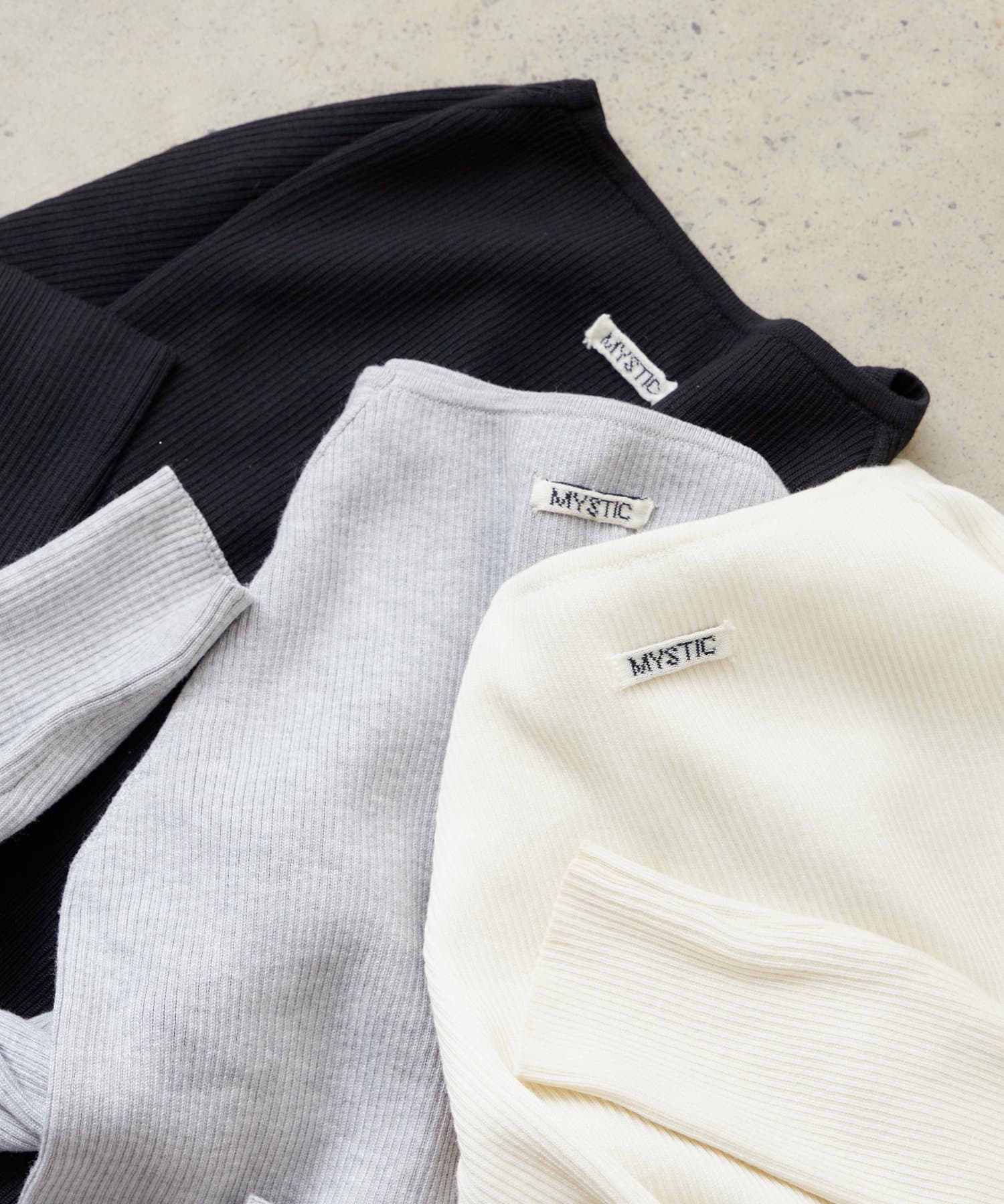 10色展開/EC限定カラーORG】クルーリブニット | mystic