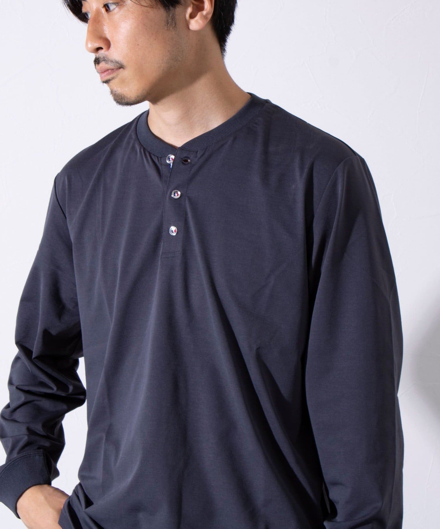 MASU 釦 カットソー ボタン ヘンリーネック 長袖 Tシャツ