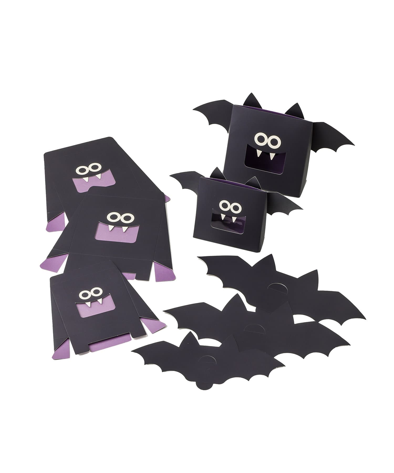 3COINS(スリーコインズ) こうもりラッピングBOX5個セット／Halloween