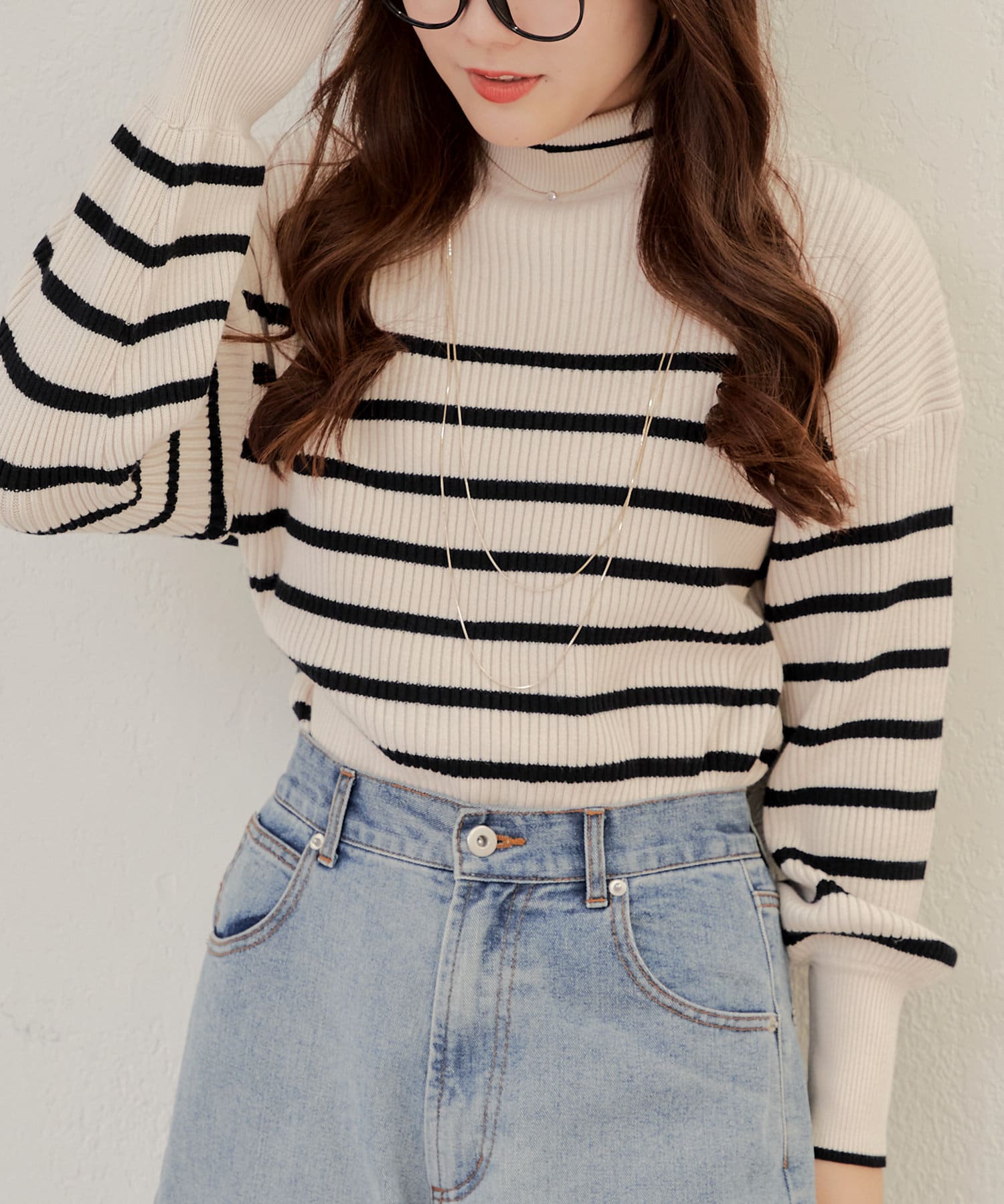 NICE CLAUP / OLIVE des OLIVE OUTLET(ナイスクラップ  / オリーブ デ オリーブ アウトレット) 【WEB限定】袖ボリュームニット