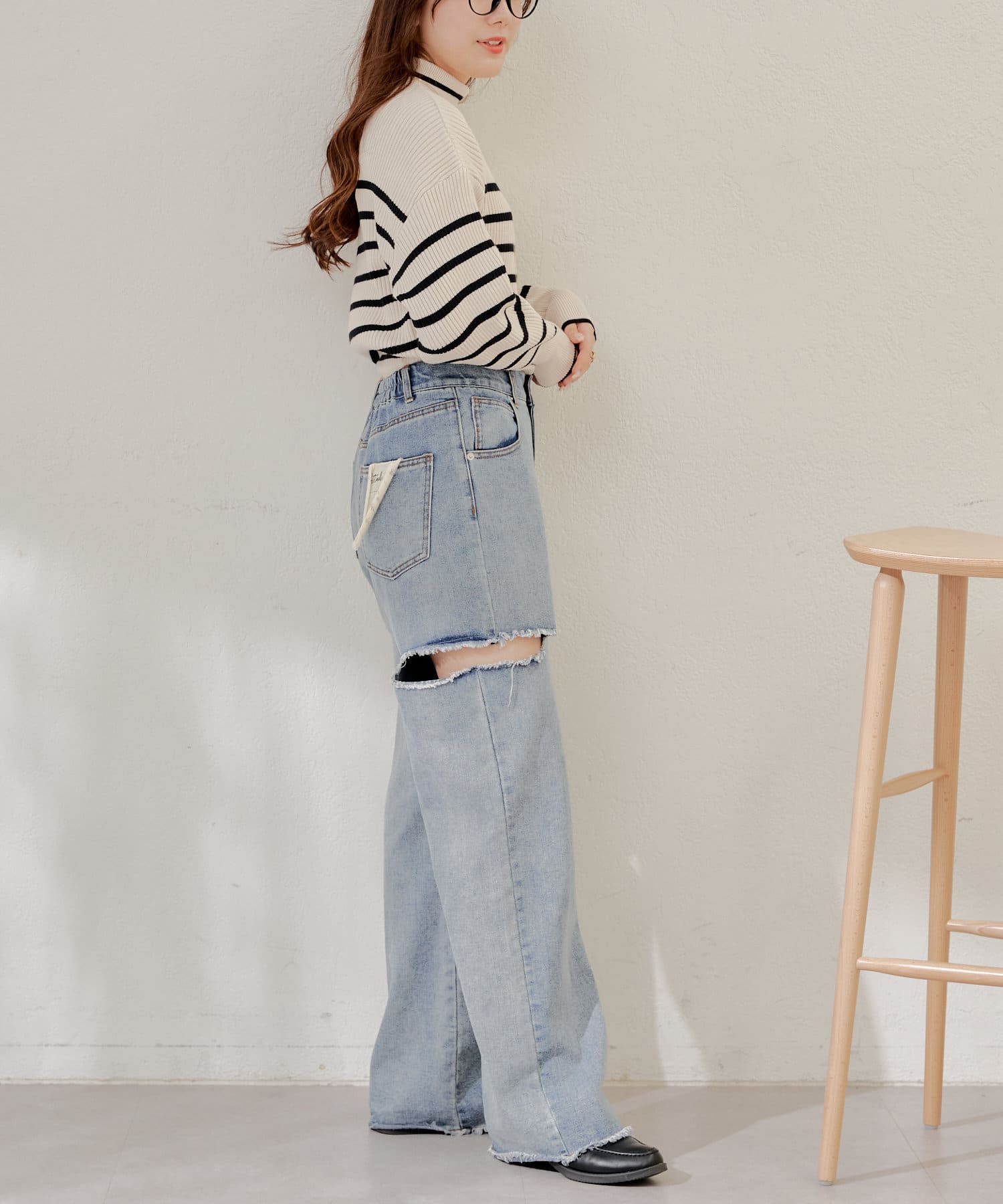 NICE CLAUP / OLIVE des OLIVE OUTLET(ナイスクラップ  / オリーブ デ オリーブ アウトレット) 【WEB限定】袖ボリュームニット