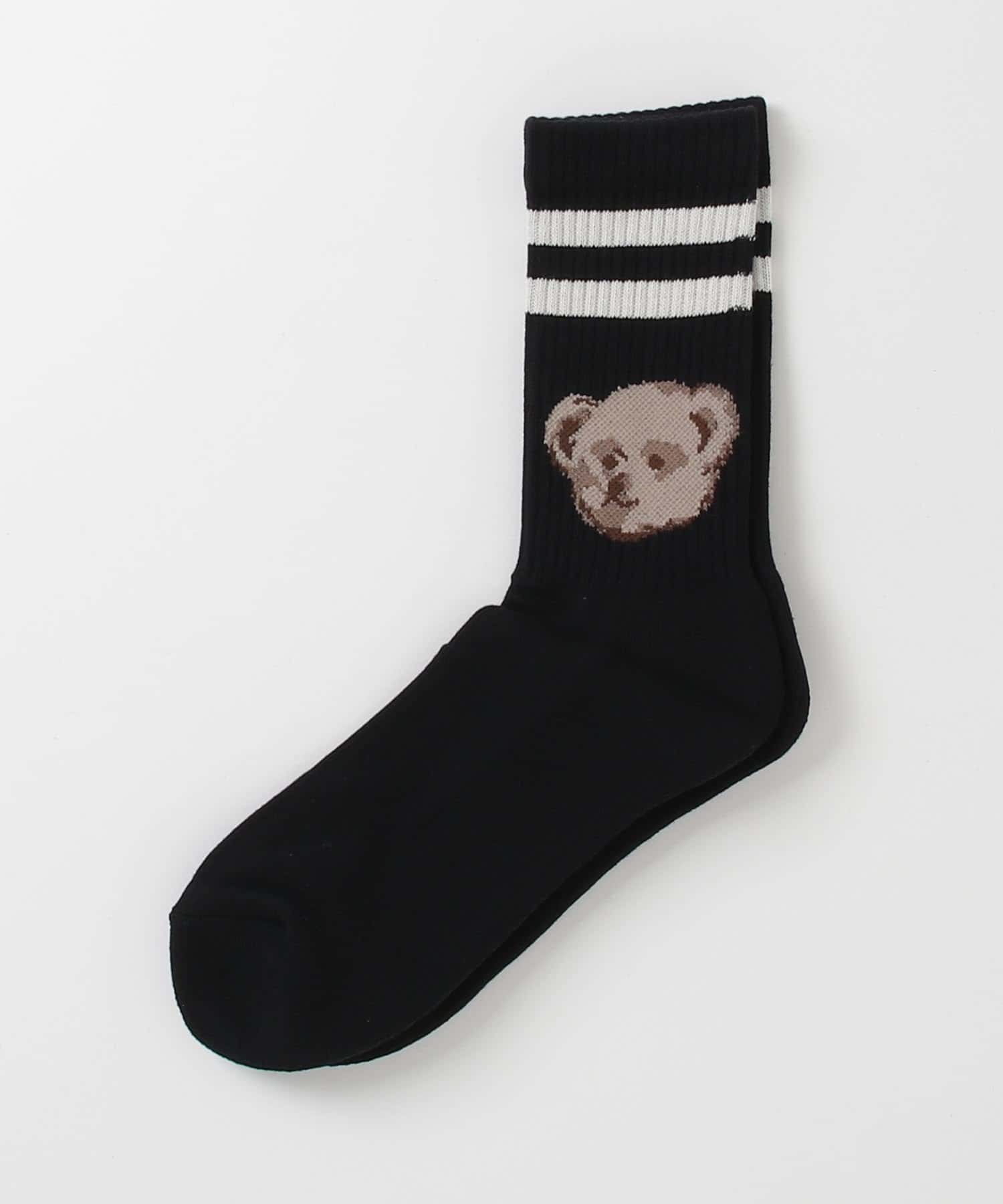 FREDY & GLOSTER(フレディ アンド グロスター) メンズ 【ROSTER SOX】CAT & BEAR ラインソックス 靴下 日本製 ブラック