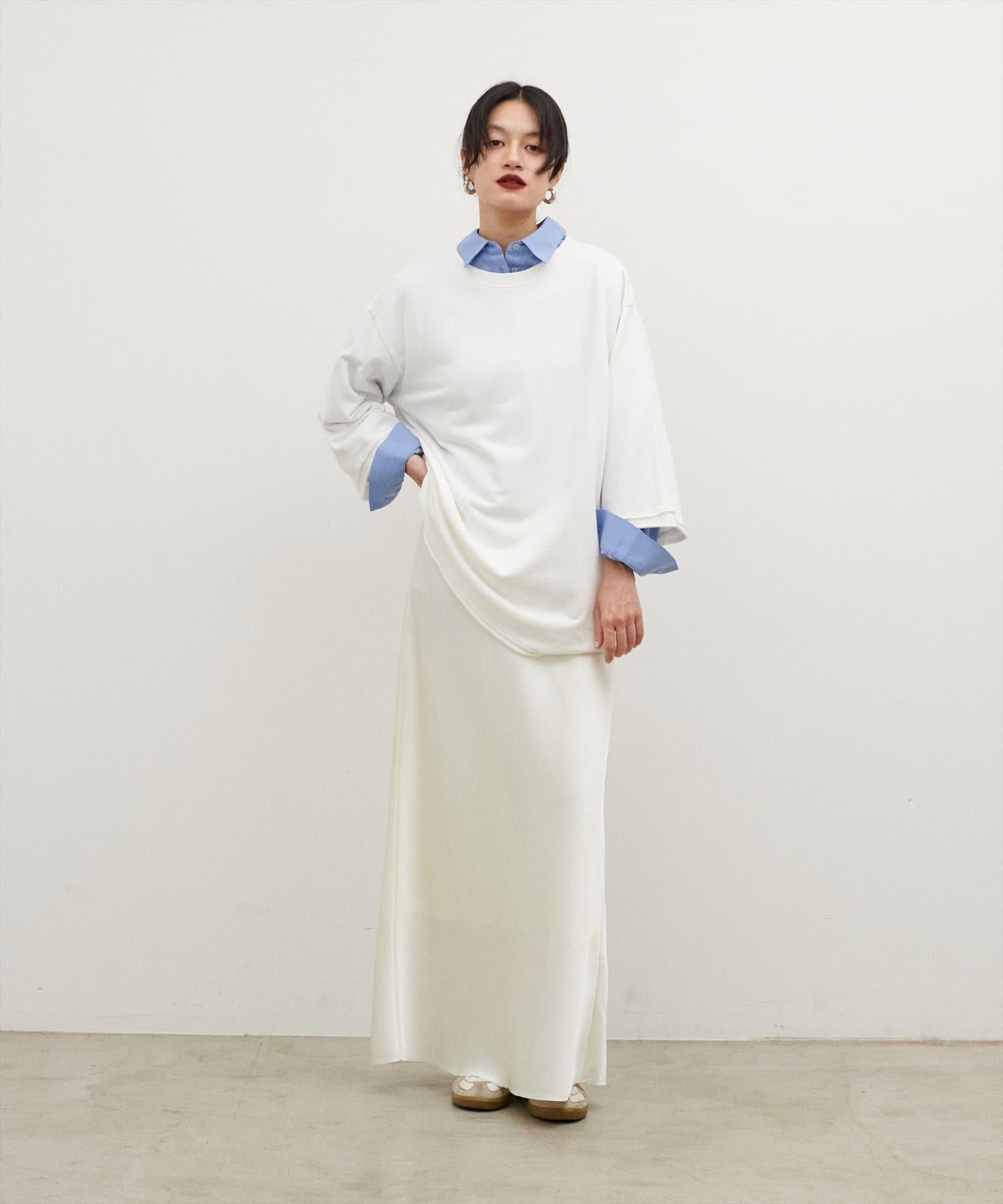 春サテンナロースカートセット レディース服まとめ売り コーデ売り おしゃれママ サテンバイヤスナロースカート （ロング・マキシ丈スカート