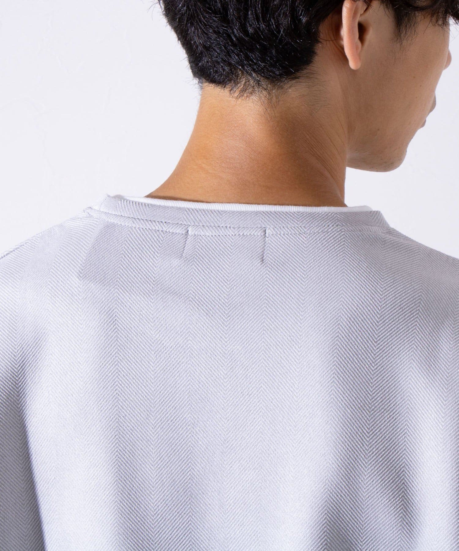 FREDY & GLOSTER(フレディ アンド グロスター) 【GLOSTER】ヘリンボーン フェイクレイヤード クルーネックプルオーバー