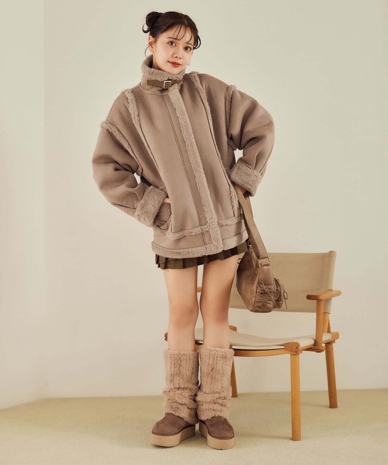 one after another NICE CLAUP(ワンアフターアナザー ナイスクラップ) 【新色追加／完売色再販売】ドロストポケ付きリボンショルダーバッグ