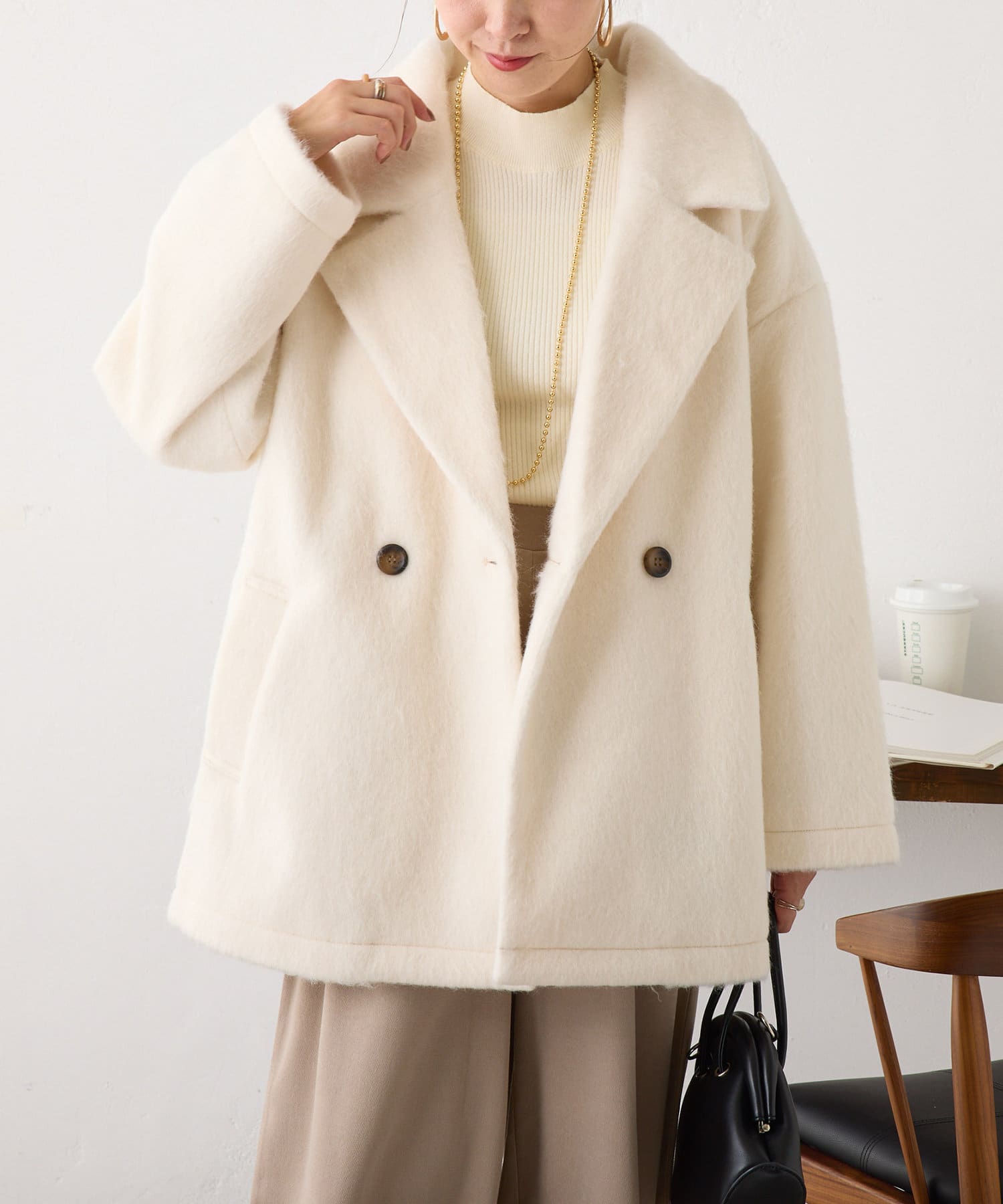 ダブルボタンシャギー コート EMMEL REFINES（エメルリファインズ）の「＜EMMEL REFINES＞EM ダブル