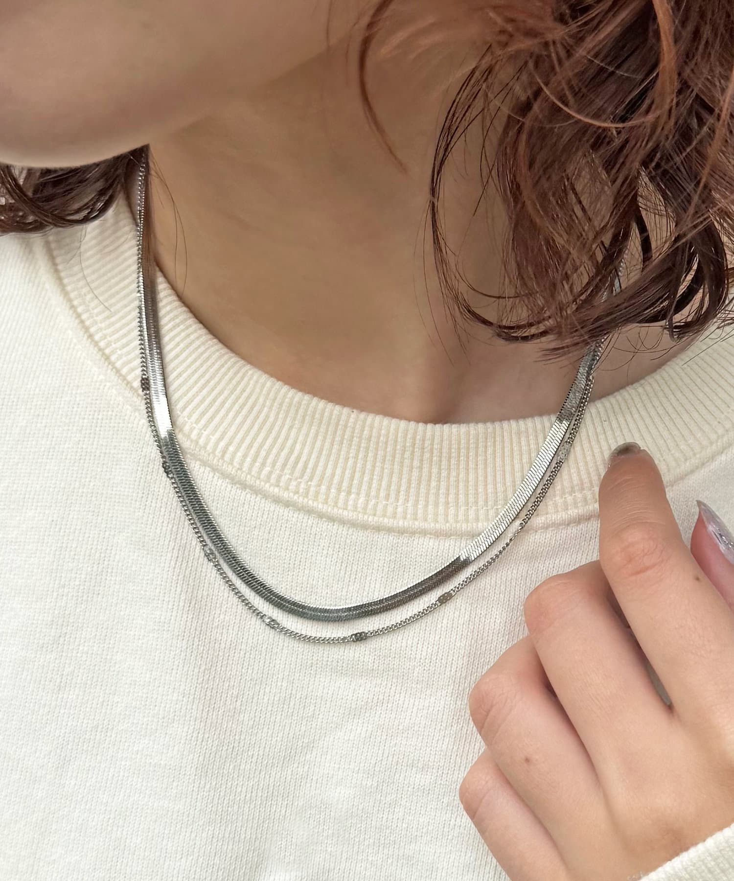 Lattice(ラティス) ＜ステンレス＞2連チェーンネックレス
