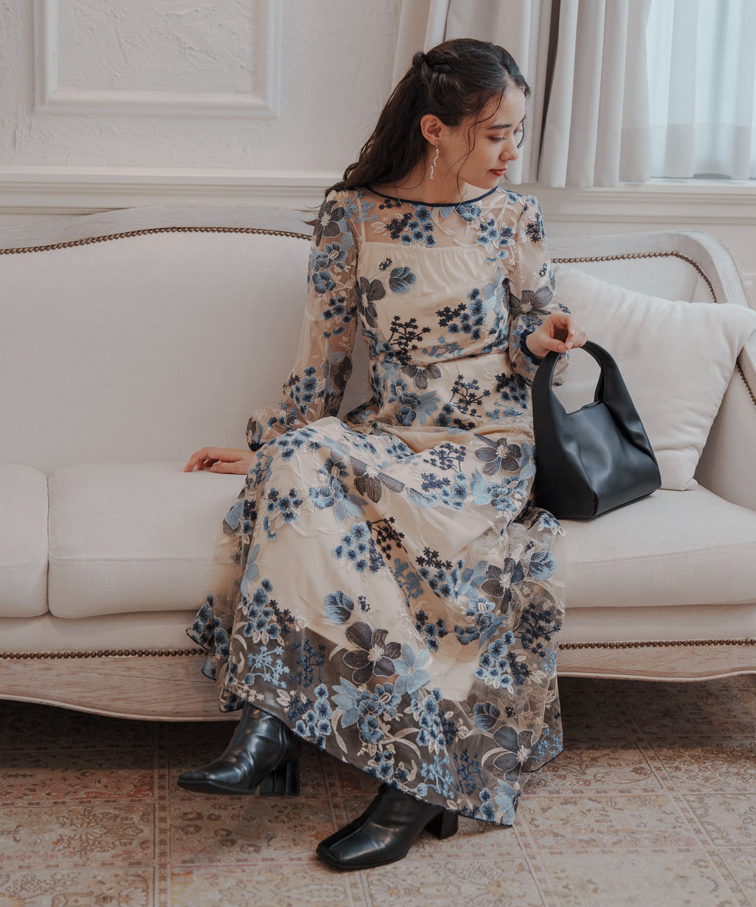 Kastane(カスタネ) 【11.2(土)12:00発売】embroidery organdy dress