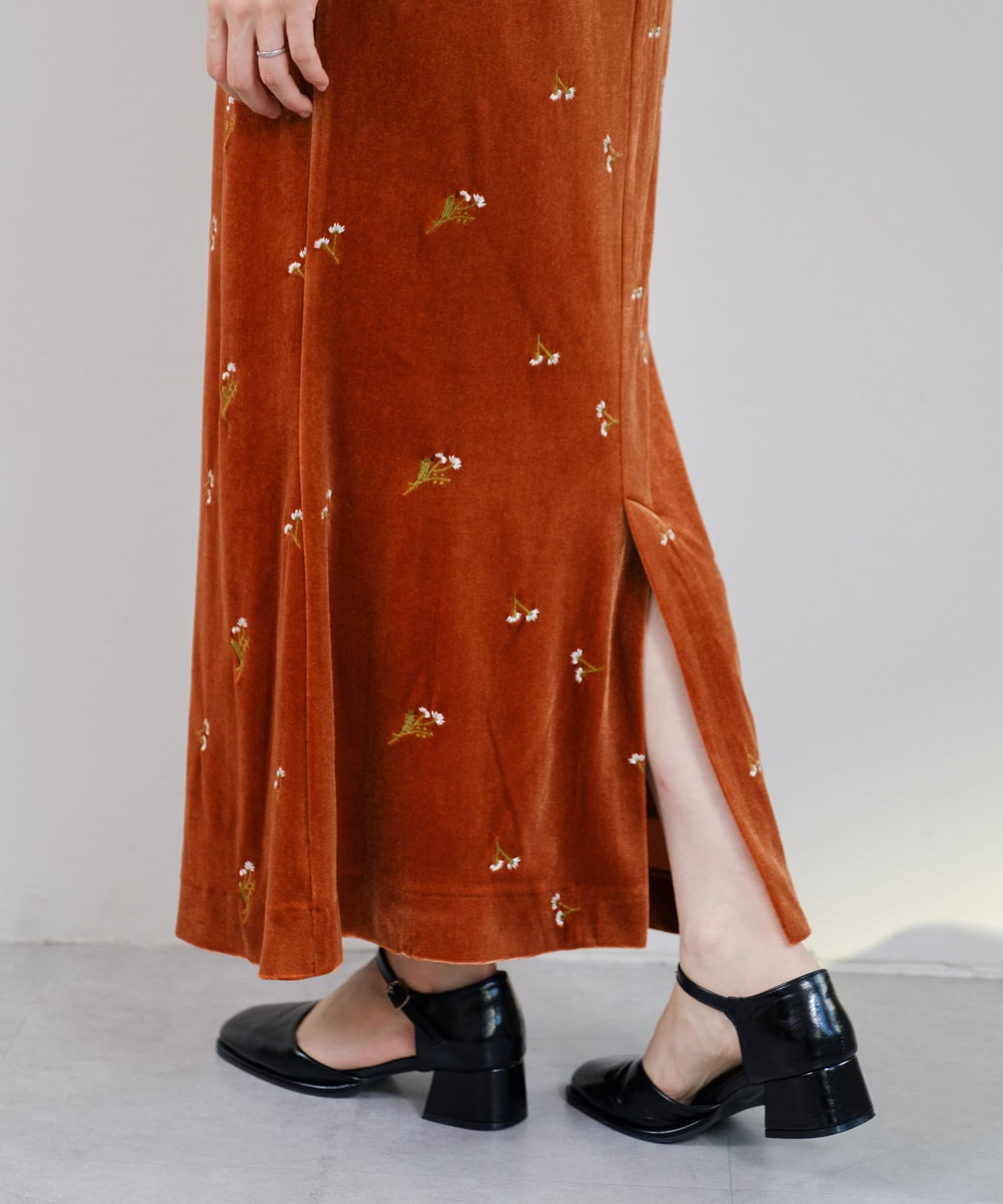 Kastane(カスタネ) 【オケージョンドレス/結婚式】velour bell sleeve dress