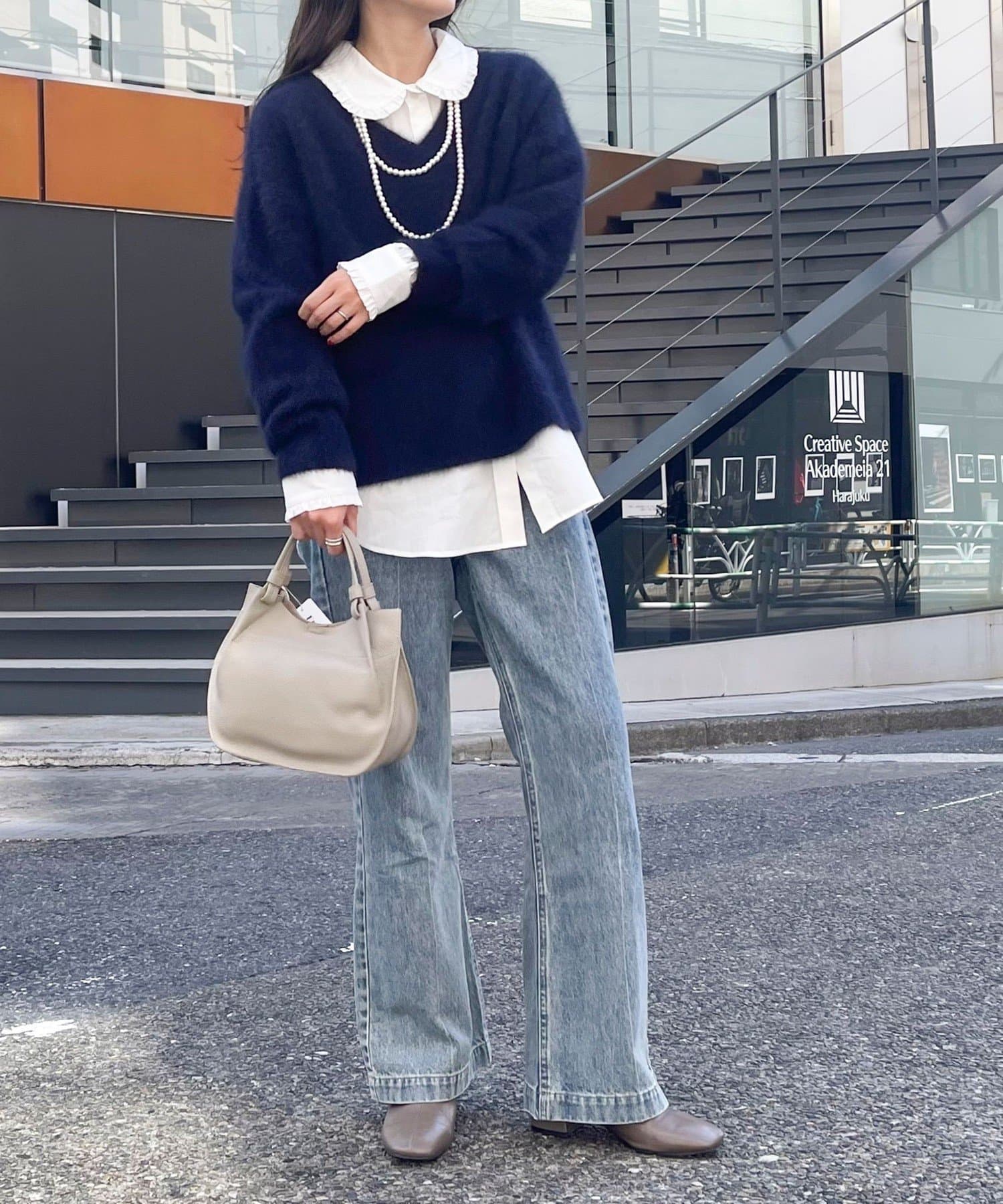 stola.　FOX混Vネックニットプルオーバー FOX混Vネックニットプルオーバー｜Stola.（ストラ）公式通販サイト