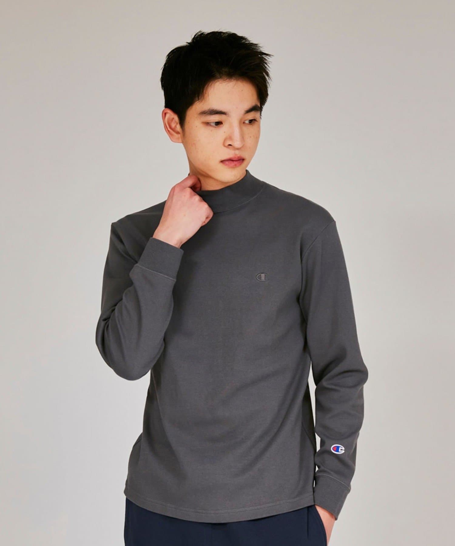 Champion】モックネックロングスリーブTシャツ ロンT | FREDY
